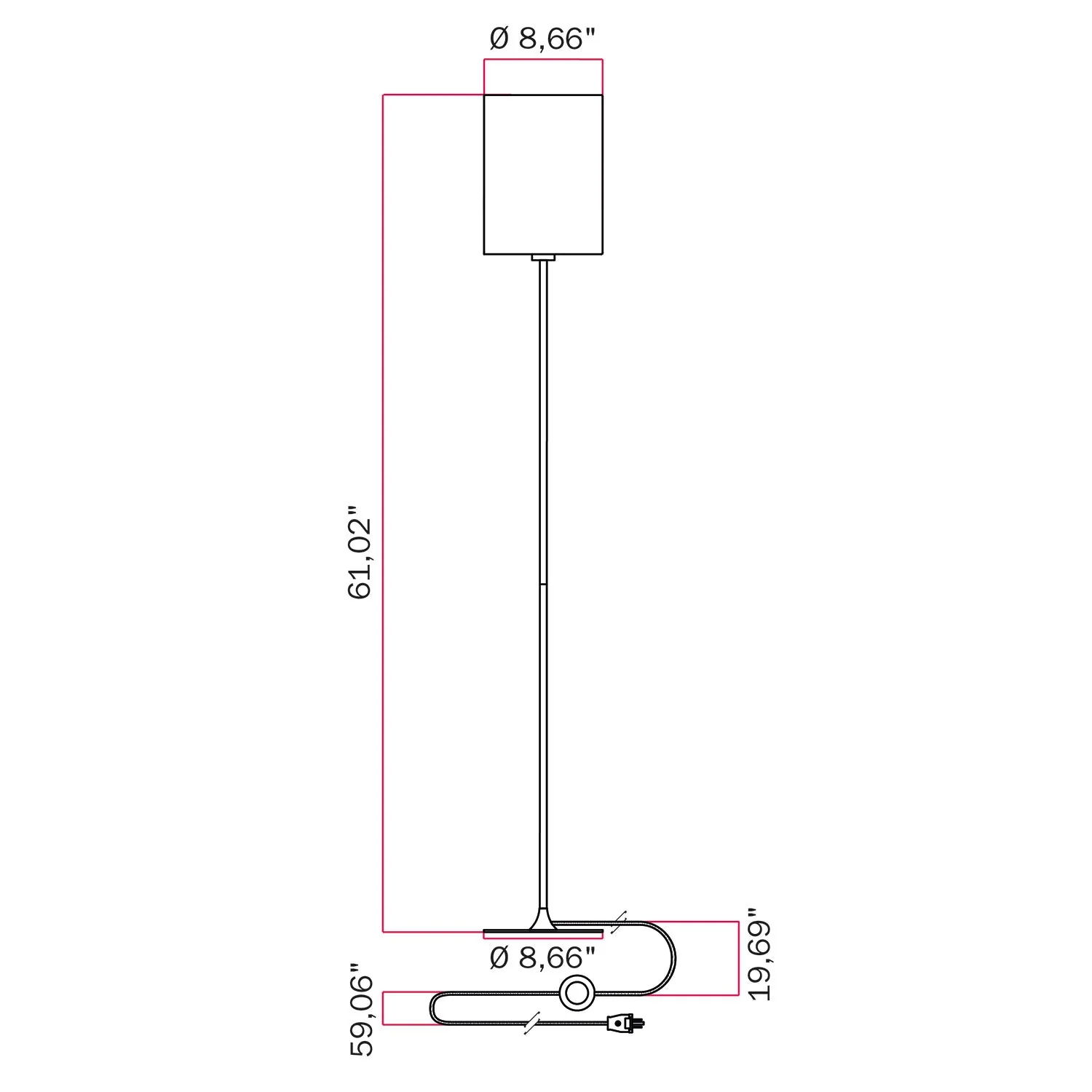 MAG-Y floor lamp with cylindrical M shade - Brushed bronze - Image 6