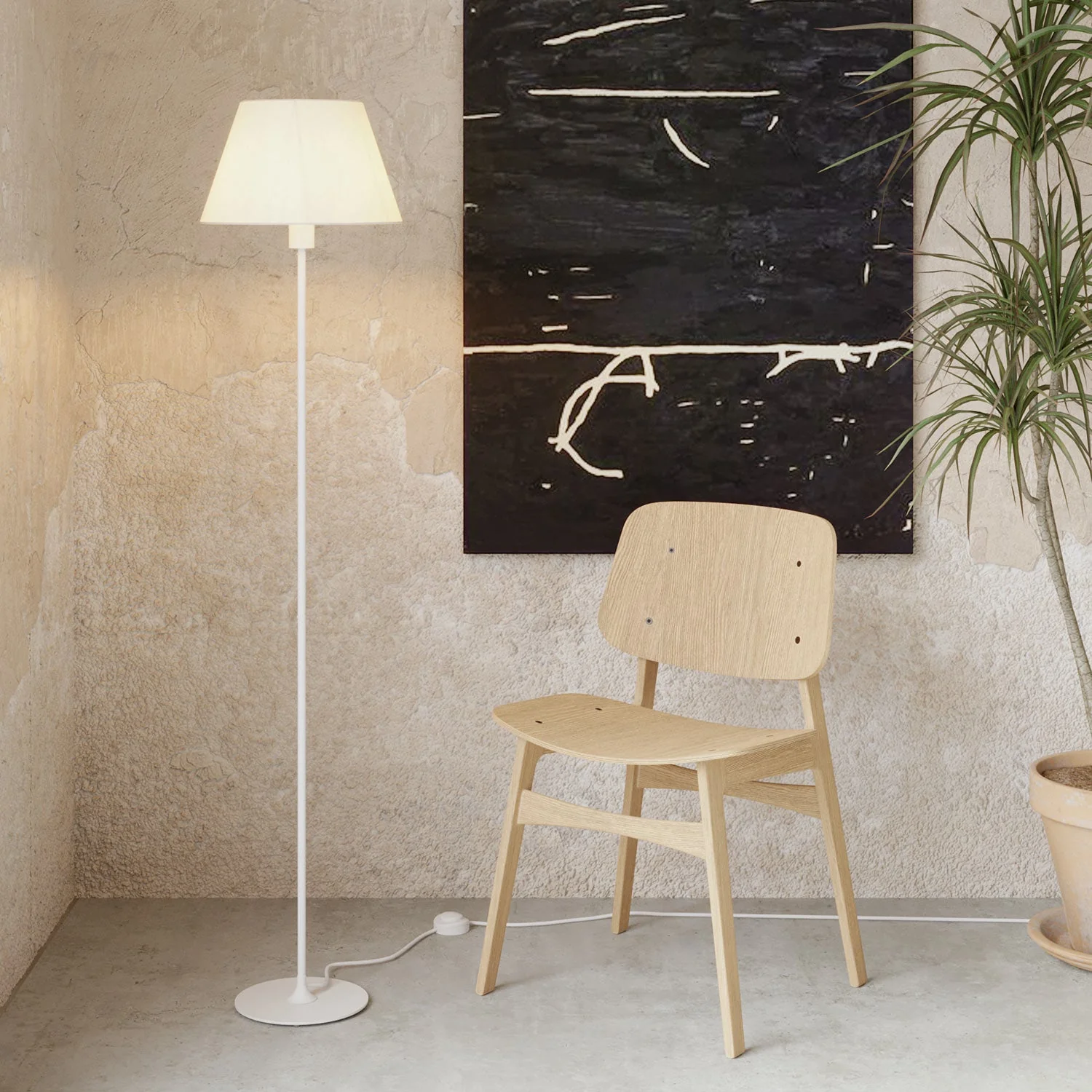 MAG-Y floor lamp with Impero M shade - Matt white - Image 2