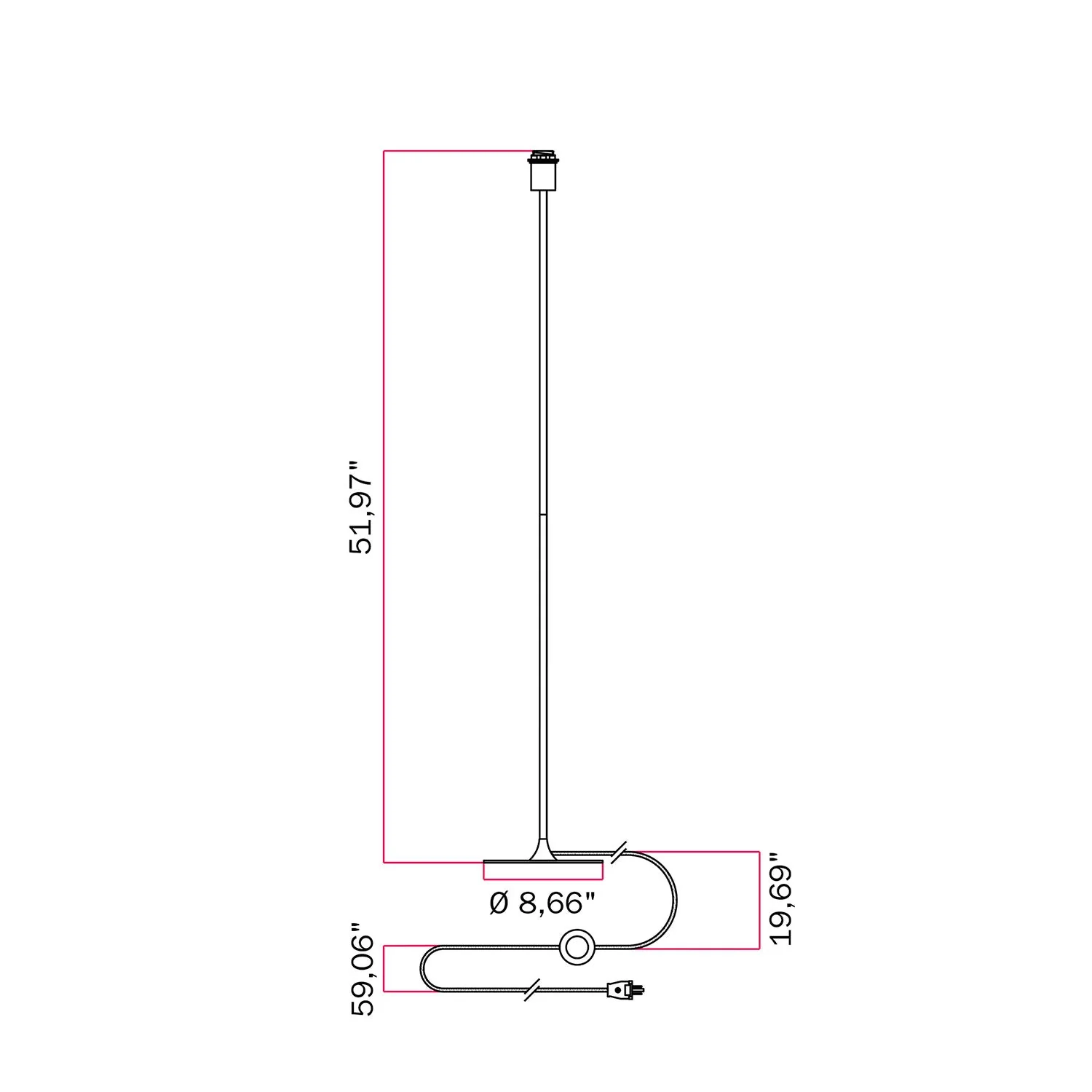 MAG-Y floor lamp with round metal base and fitting for lampshade - Matt white - Image 5