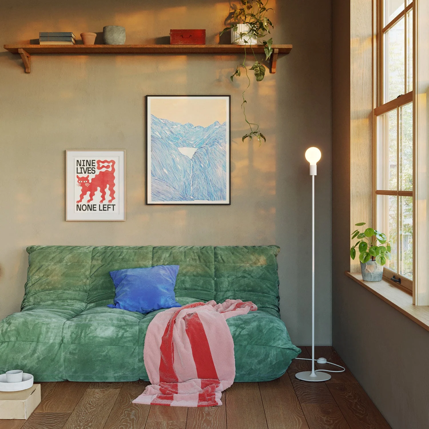 MAG-Y floor lamp with visible bulb - Matt white - Image 2