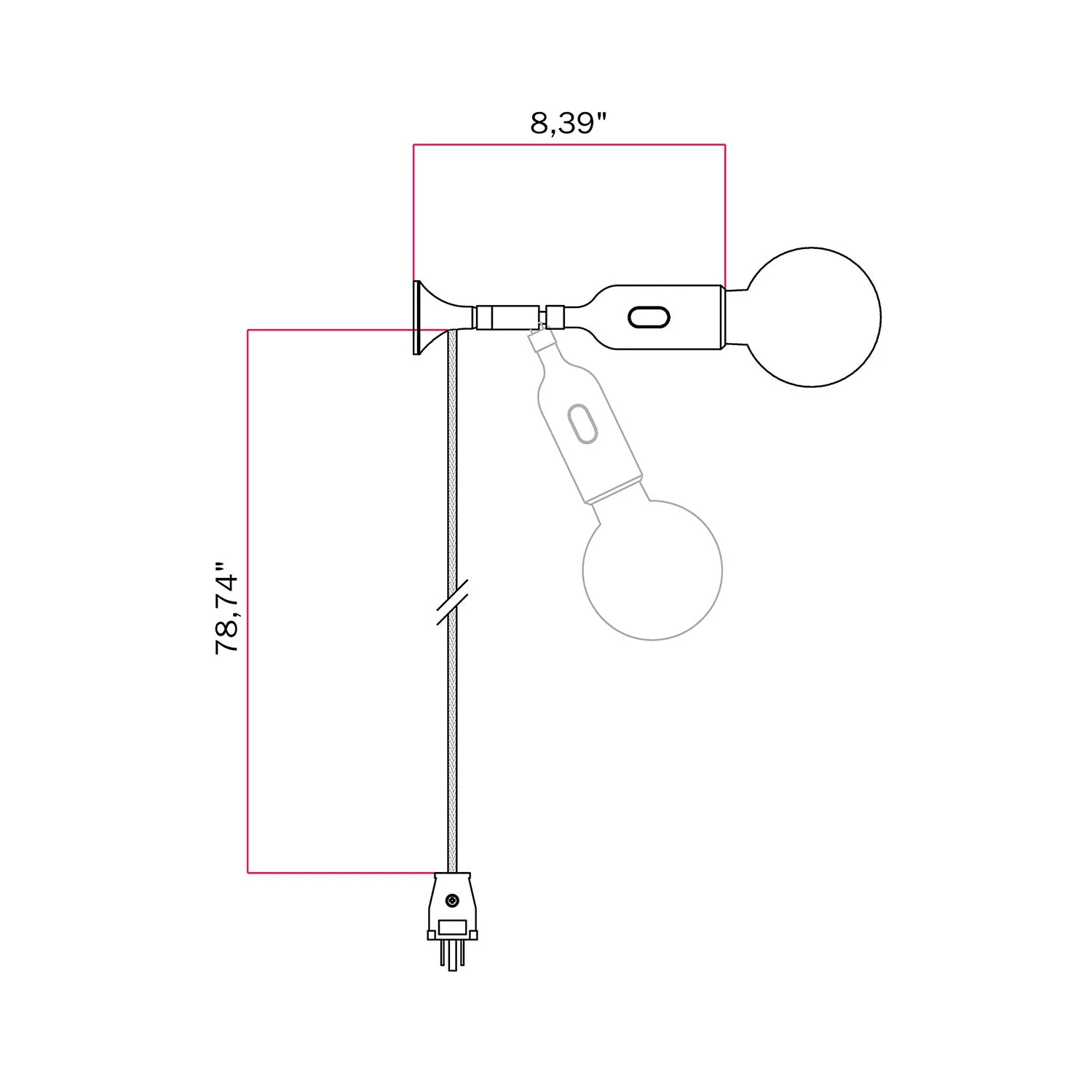 MAG-Y wall lamp with silicone socket and integrated switch - Petrol - Image 5