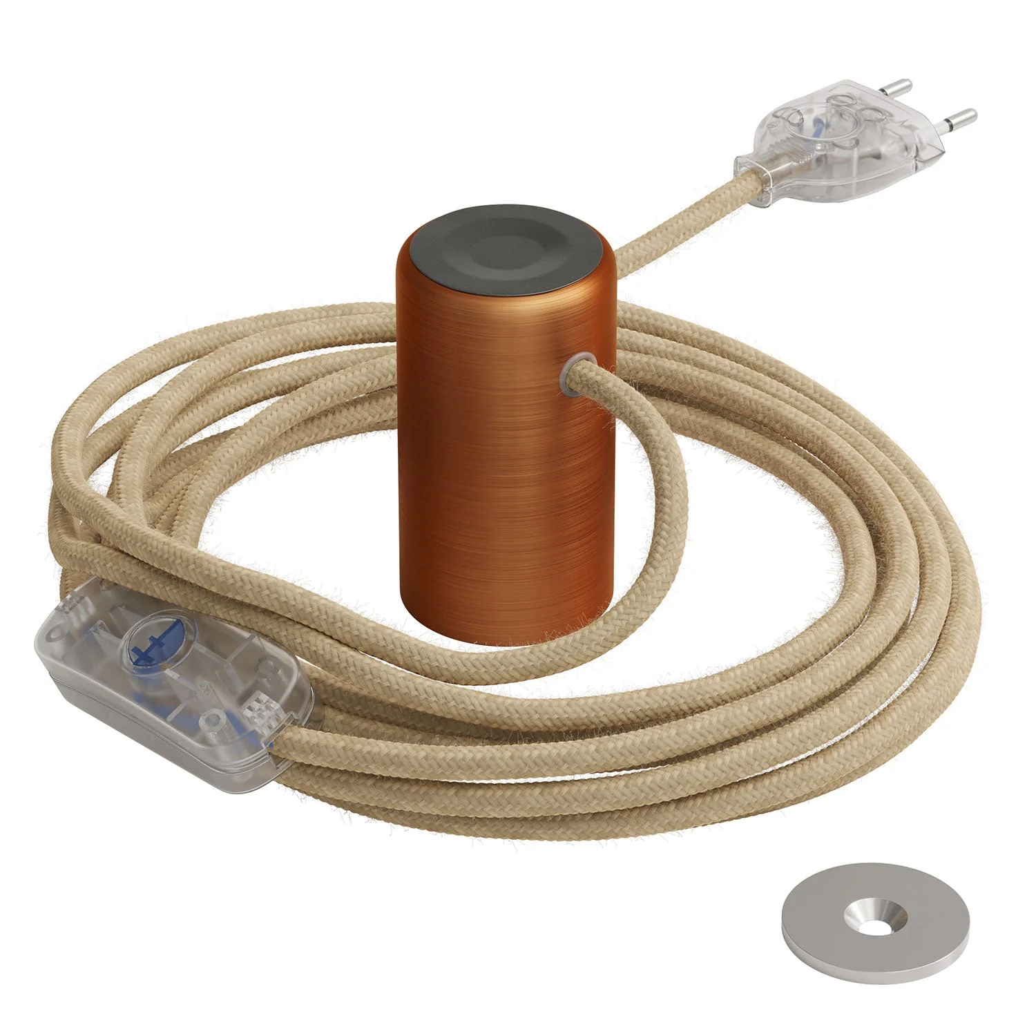 Magnetico®-Plug Elegant, ready-to-use magnetic lamp holder - Satin copper