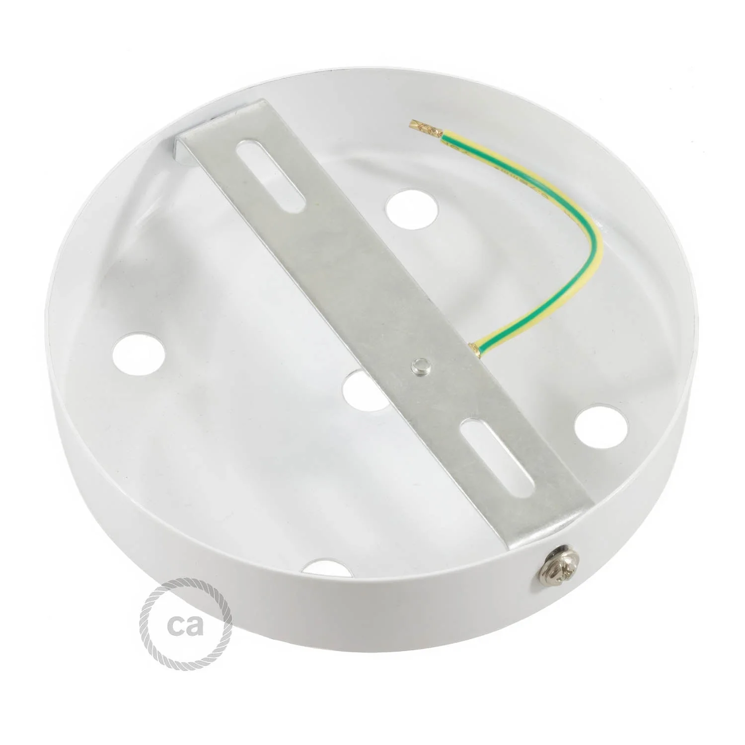 Cylindrical ceiling rose kit in metal with 5 holes - Matt white - Image 4