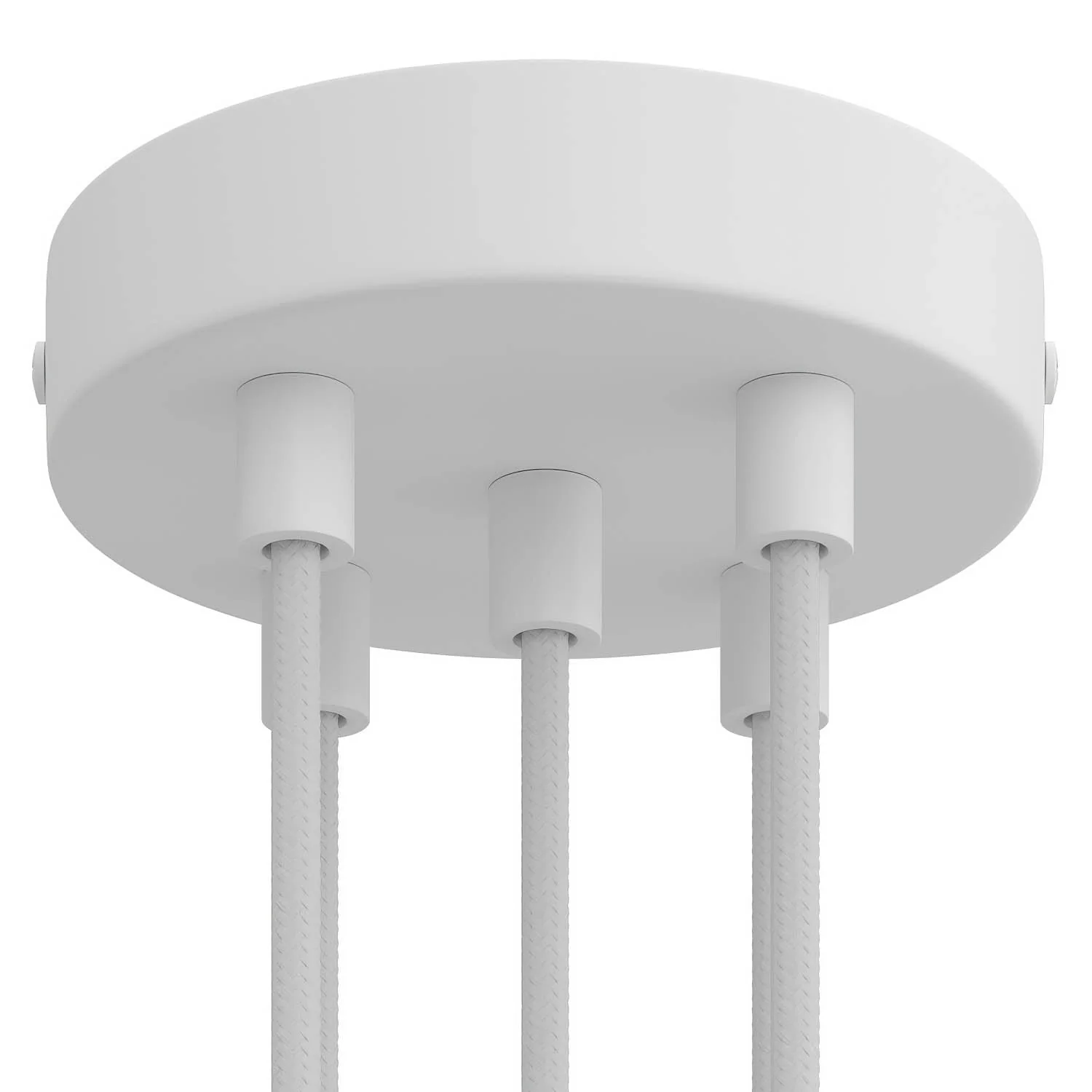 Cylindrical ceiling rose kit in metal with 5 holes - Matt white - Image 6