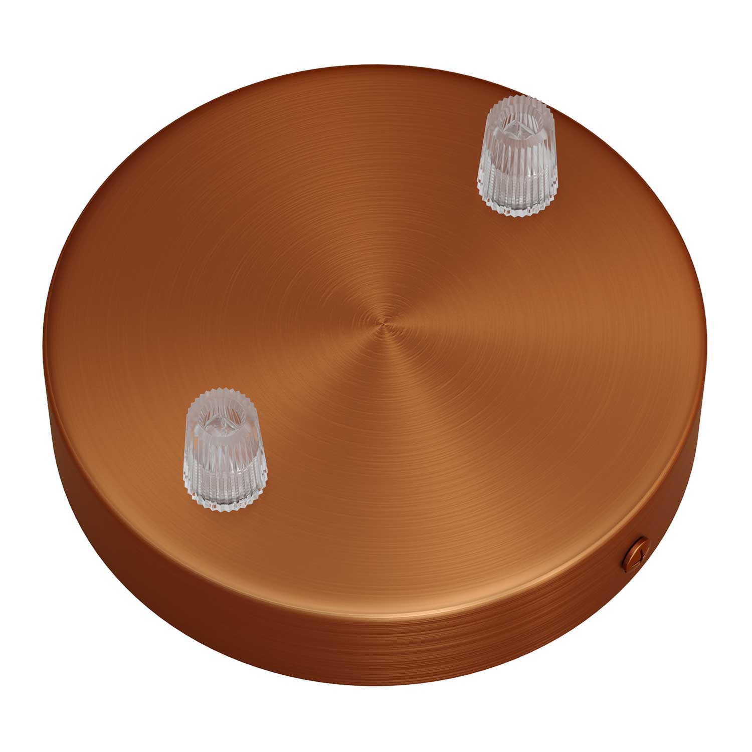 Cylindrical metal ceiling rose kit with 2 holes - Satin copper - Image 2