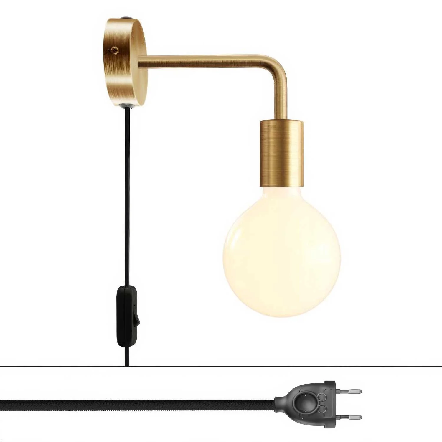 Spostaluce metal lamp with curved extension - Satin bronze