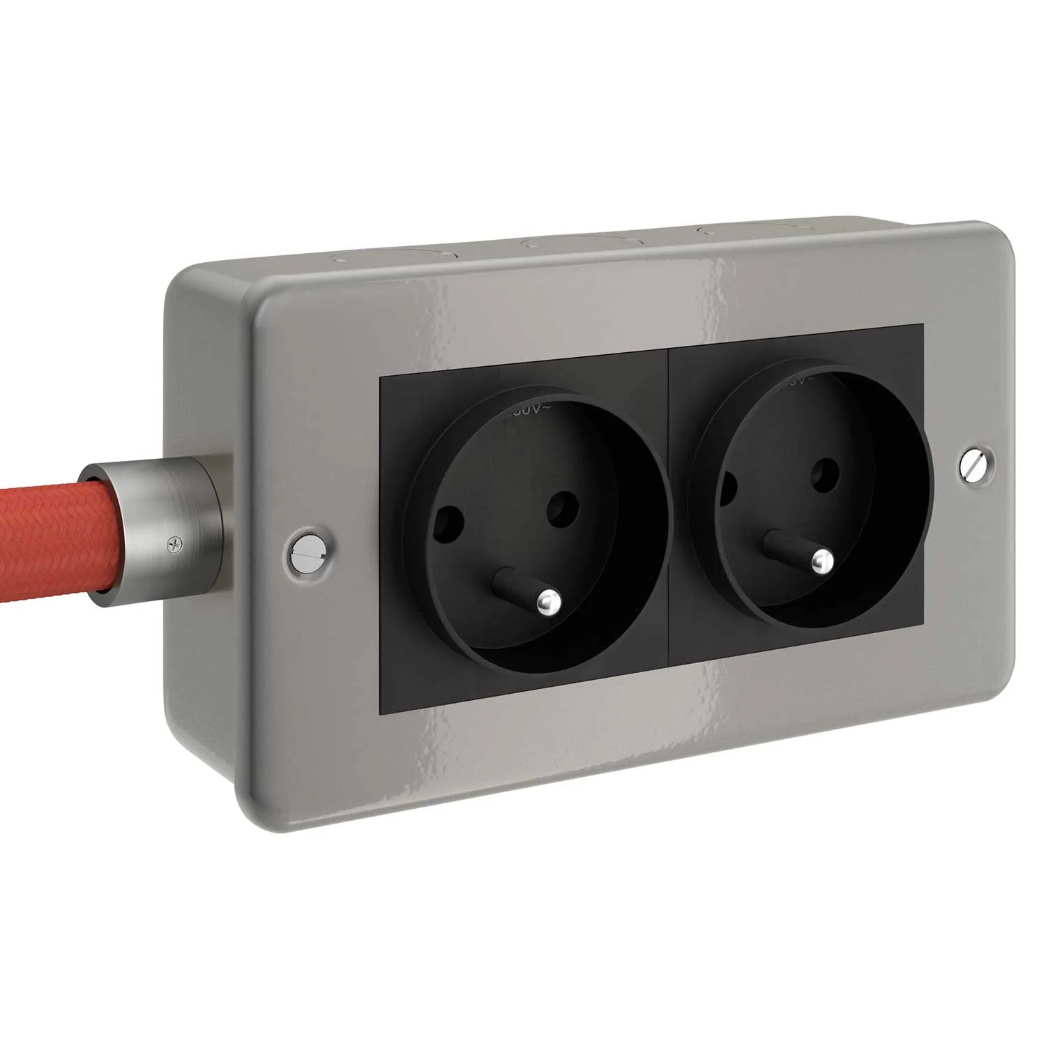 Metal wall box with double French socket for Creative-Tube - Image 2