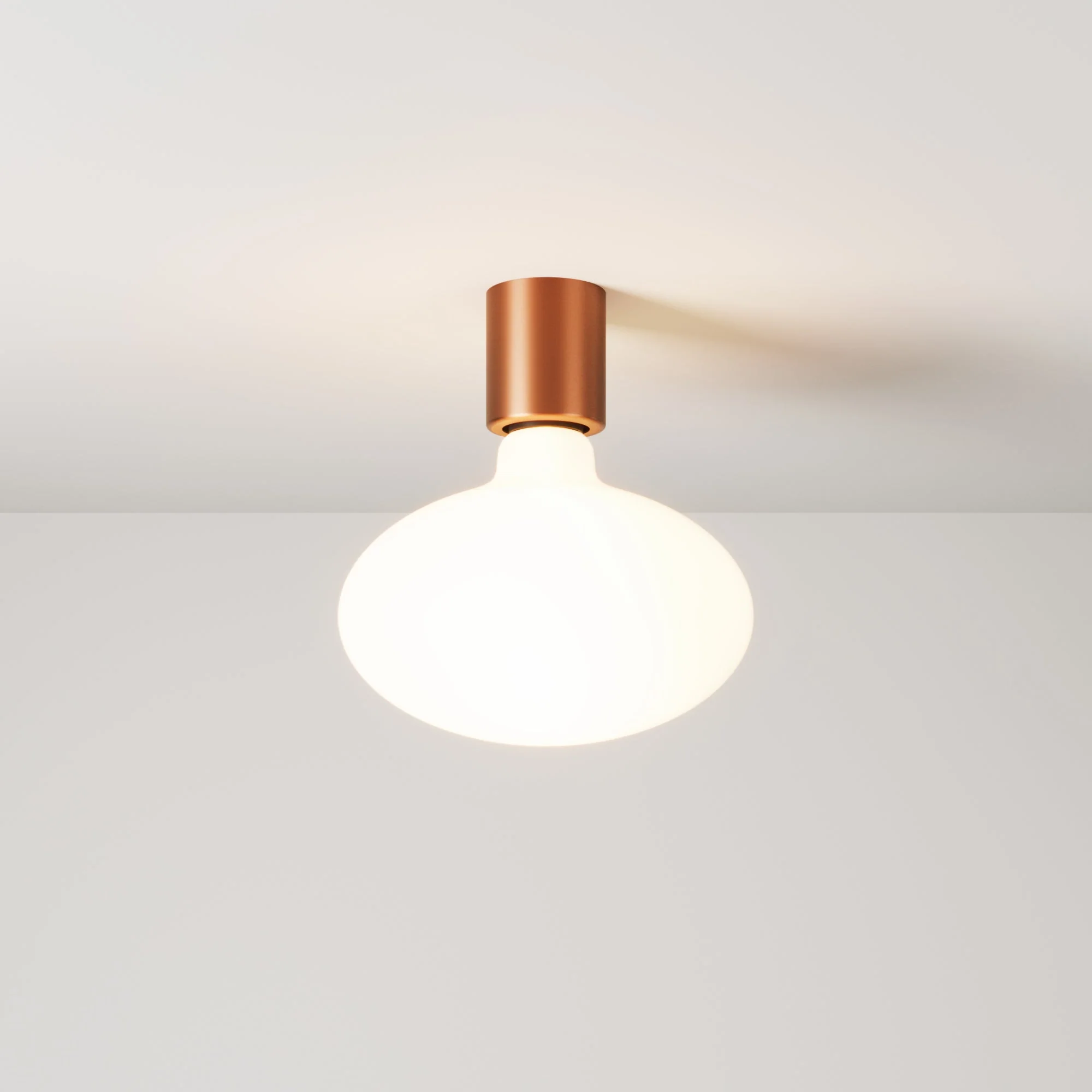 Metal wall light with LED Ellipse porcelain effect light bulb - Satin copper