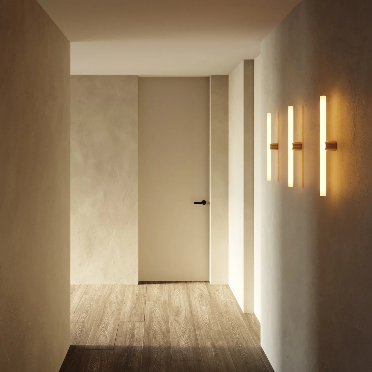 Metal wall or ceiling lamp with S14d linear LED light bulb - Brushed titanium - Image 2