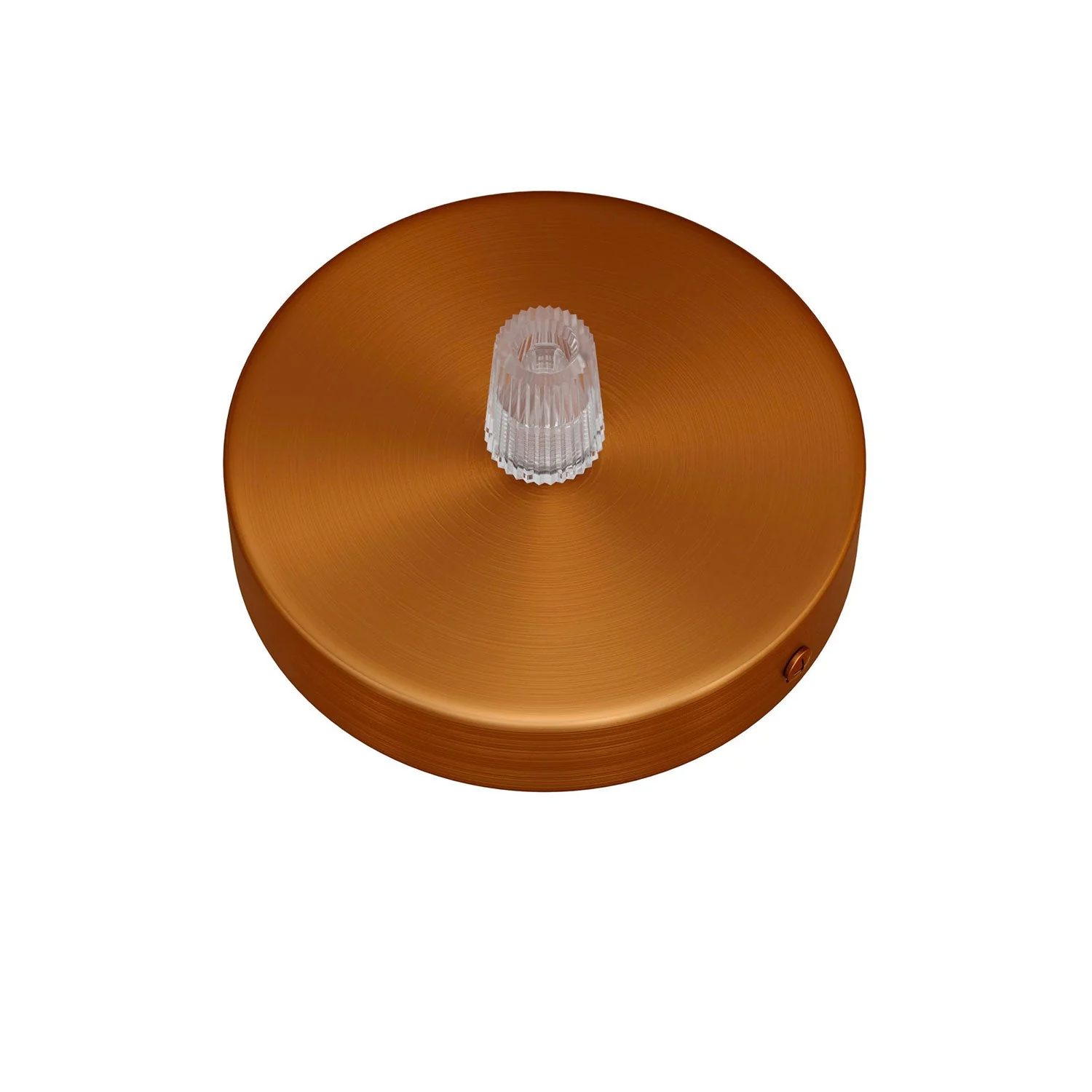 Mini Ceiling Rose kit, cylindrical, in metal with 1 central hole - Satin copper - Image 2