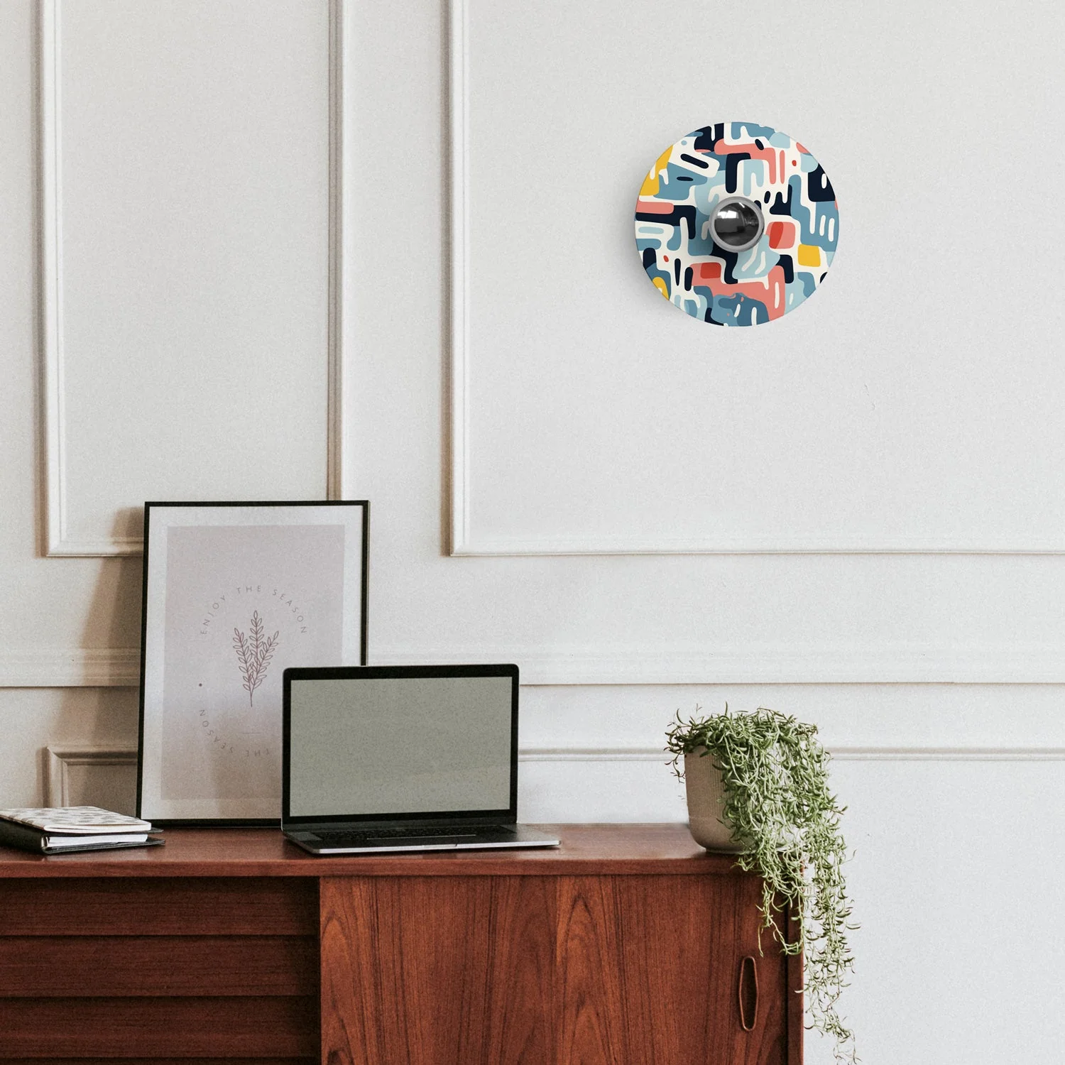Ellepì mini flat lampshade with 'Kaleidoscope' geometric designs Geometry 1, diameter 24 cm - Made in Italy - Image 2