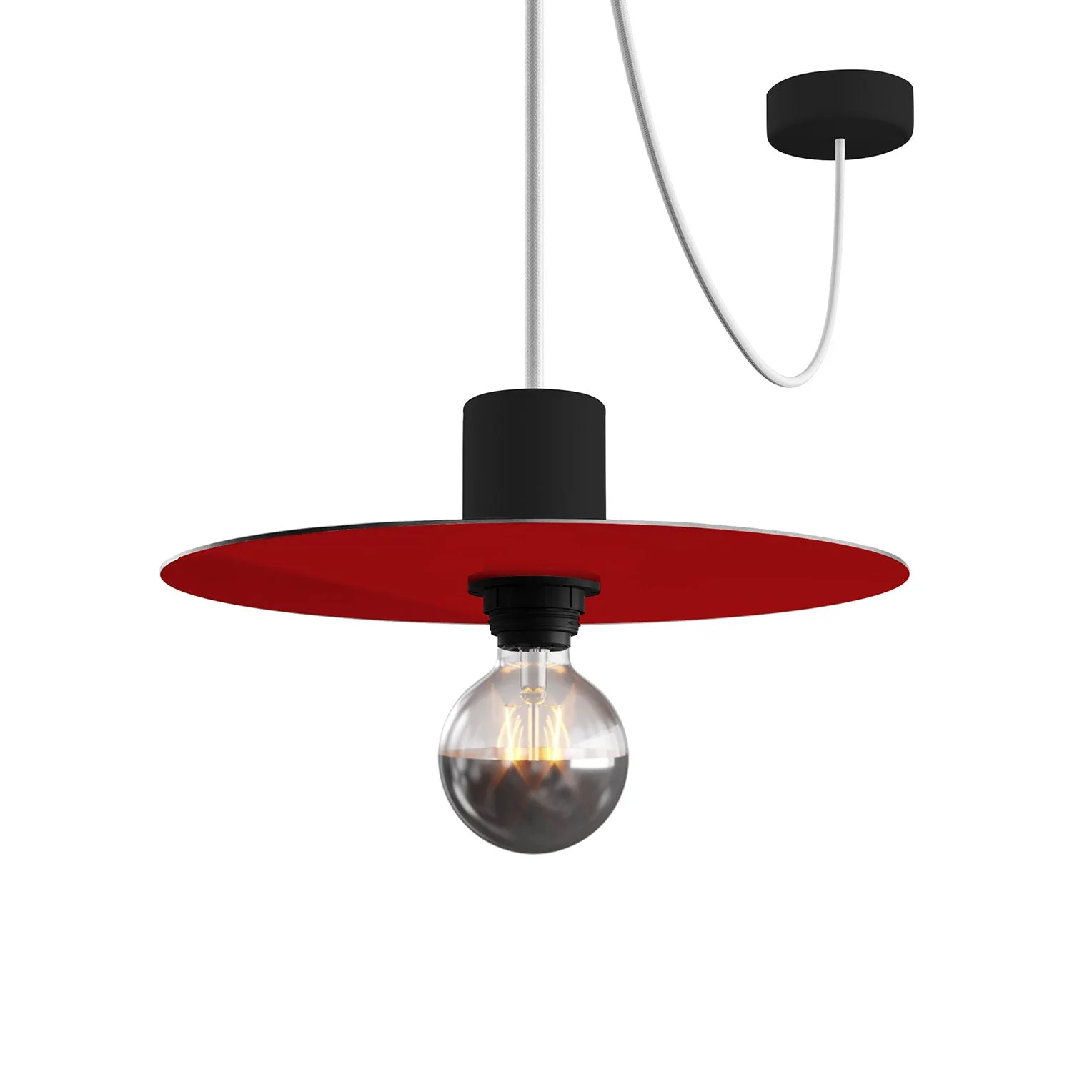 Mini Ellepì 'Solid Color' plate Red for lamps, 24 cm diameter - Made in Italy - Image 4