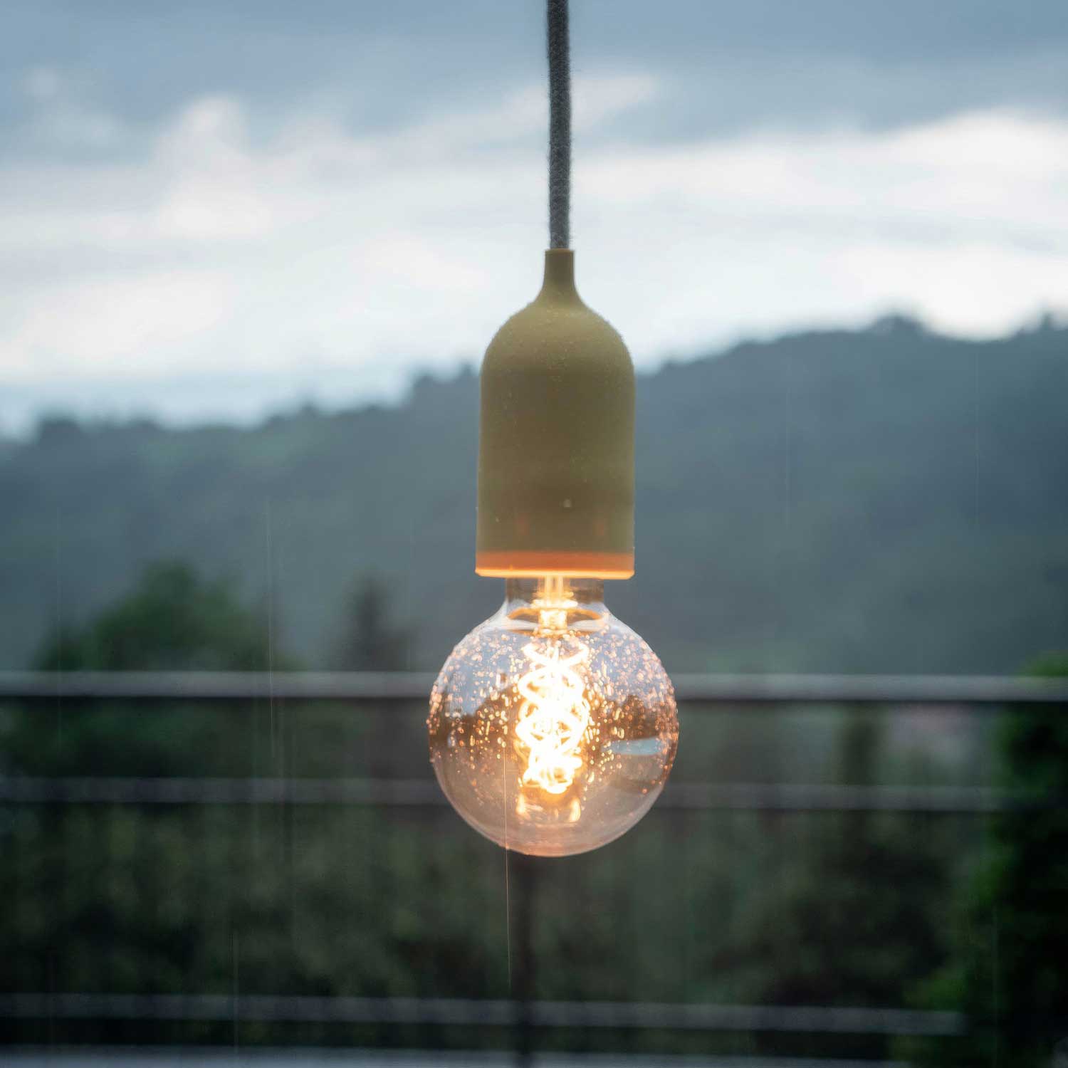 Modulair PASTEL Outdoor lamp with 5 m cable, cable clamp, ceiling rose and IP65 waterproof lamp holder - Mustard - Image 4
