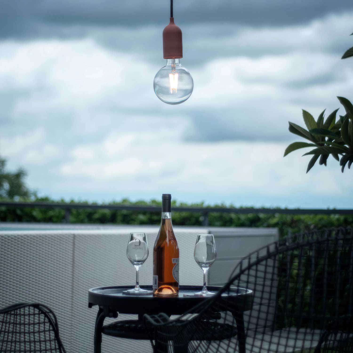 Modulair PASTEL Outdoor lamp with 5 m cable, decentrator, ceiling rose and IP65 waterproof lamp holder - Salmon - Image 4