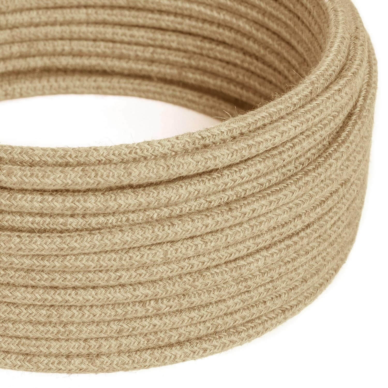Neutral jute fabric cable - The Original Creative-Cables - RN06 round 2x0.75mm / 3x0.75mm