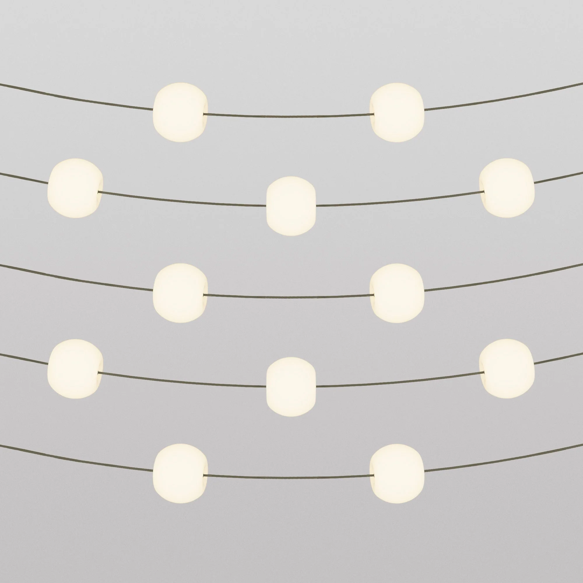 Outdoor 12-Light String Light for wet locations Olive Green, Power supply with US plug - Marina12 Cherry