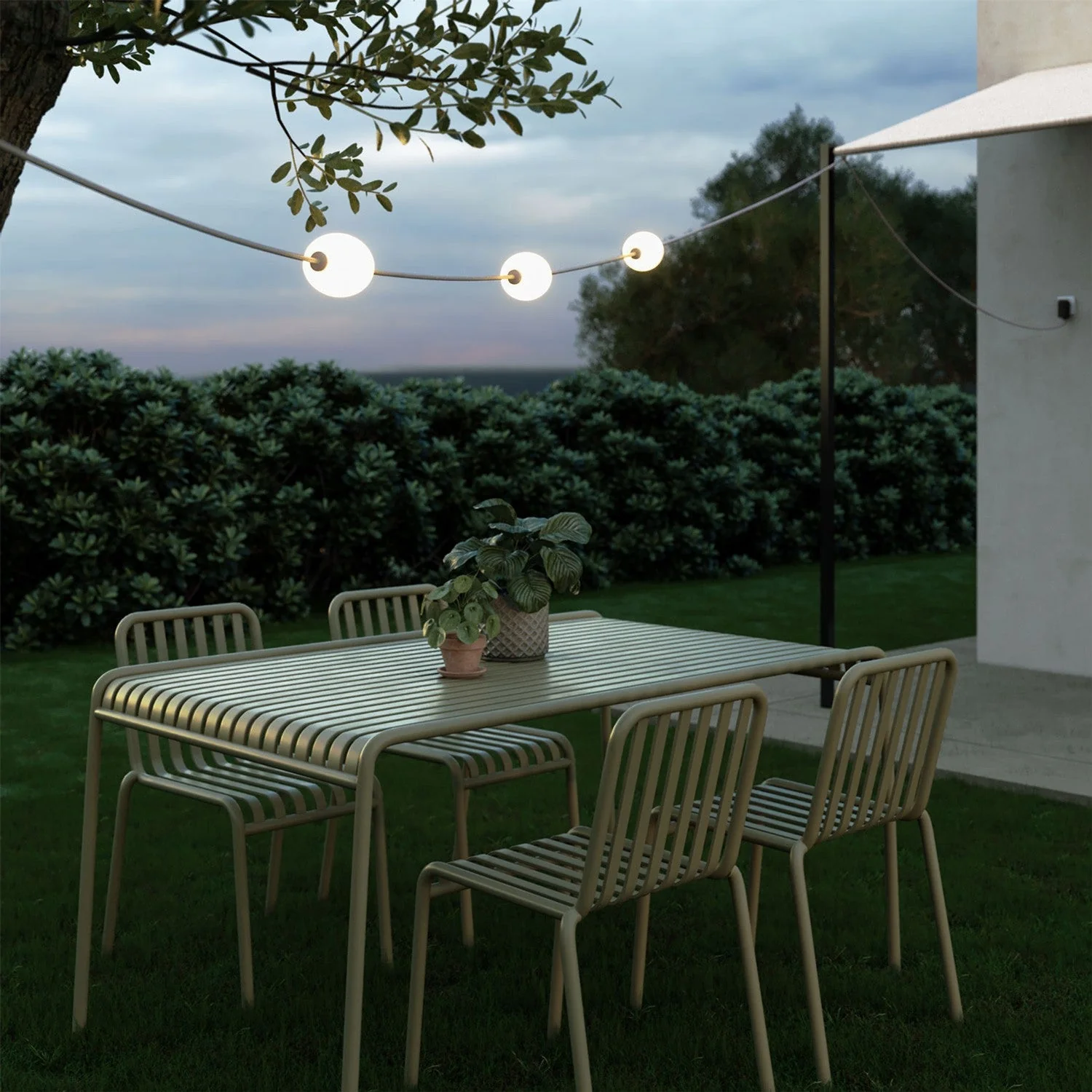 Outdoor 3-Light String Light for wet locations Gray, power supply with US plug - Marina3 - Image 2