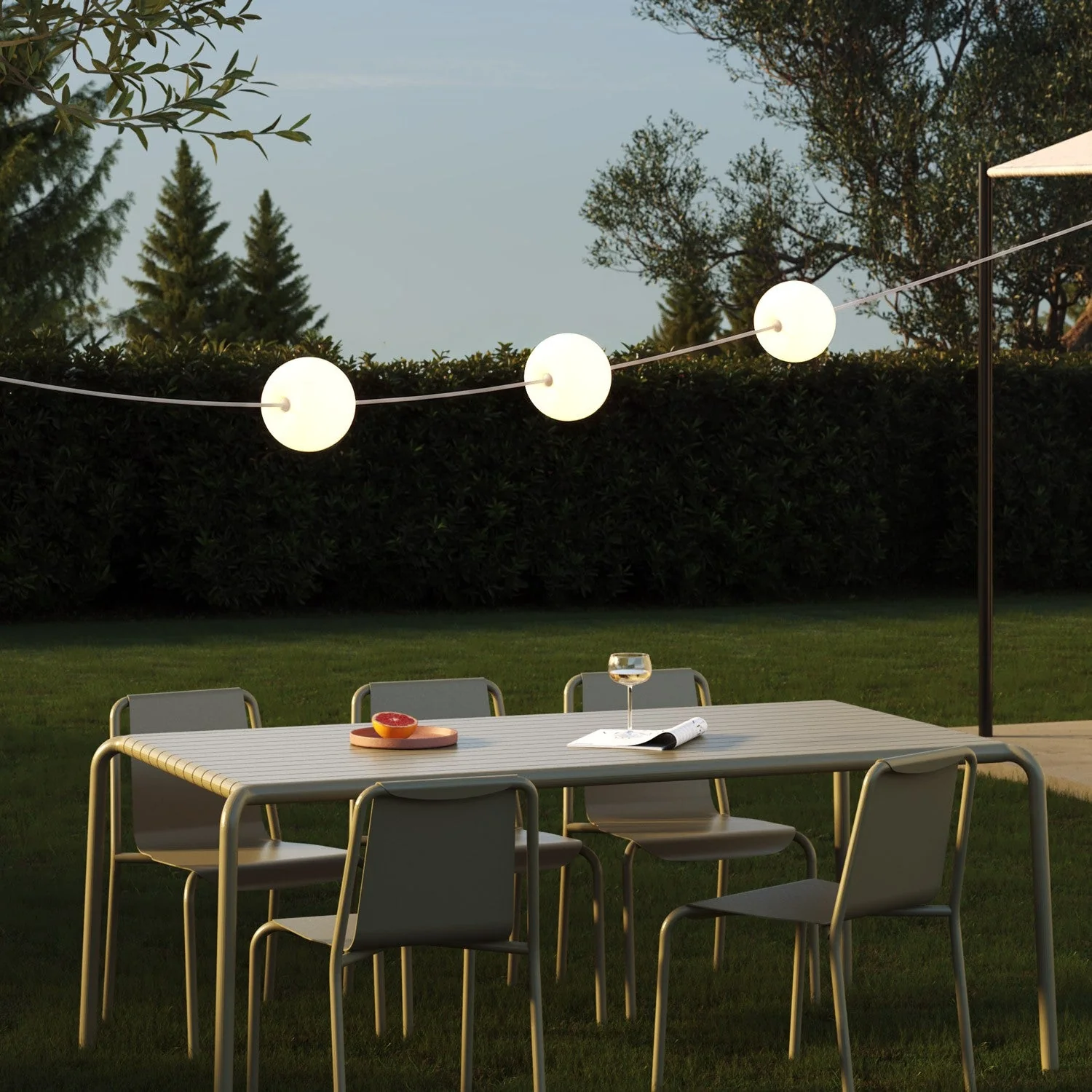 Outdoor 3-Light String Light for wet locations White Sand, Power supply with US plug - Marina3 Cherry - Image 2