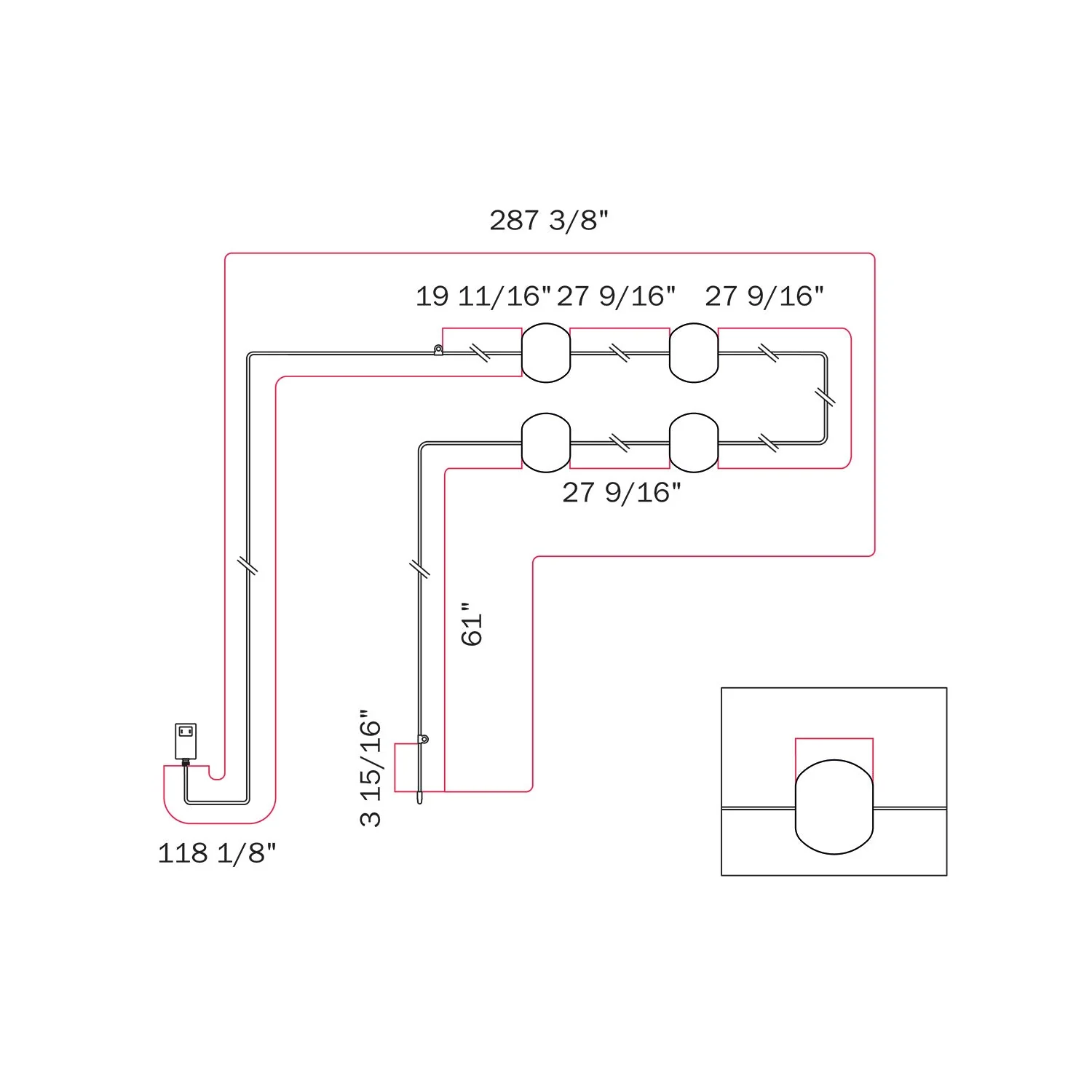 Outdoor 4-Light String Light for wet locations Gray, Power supply with US plug - Marina4 Cherry - Image 7