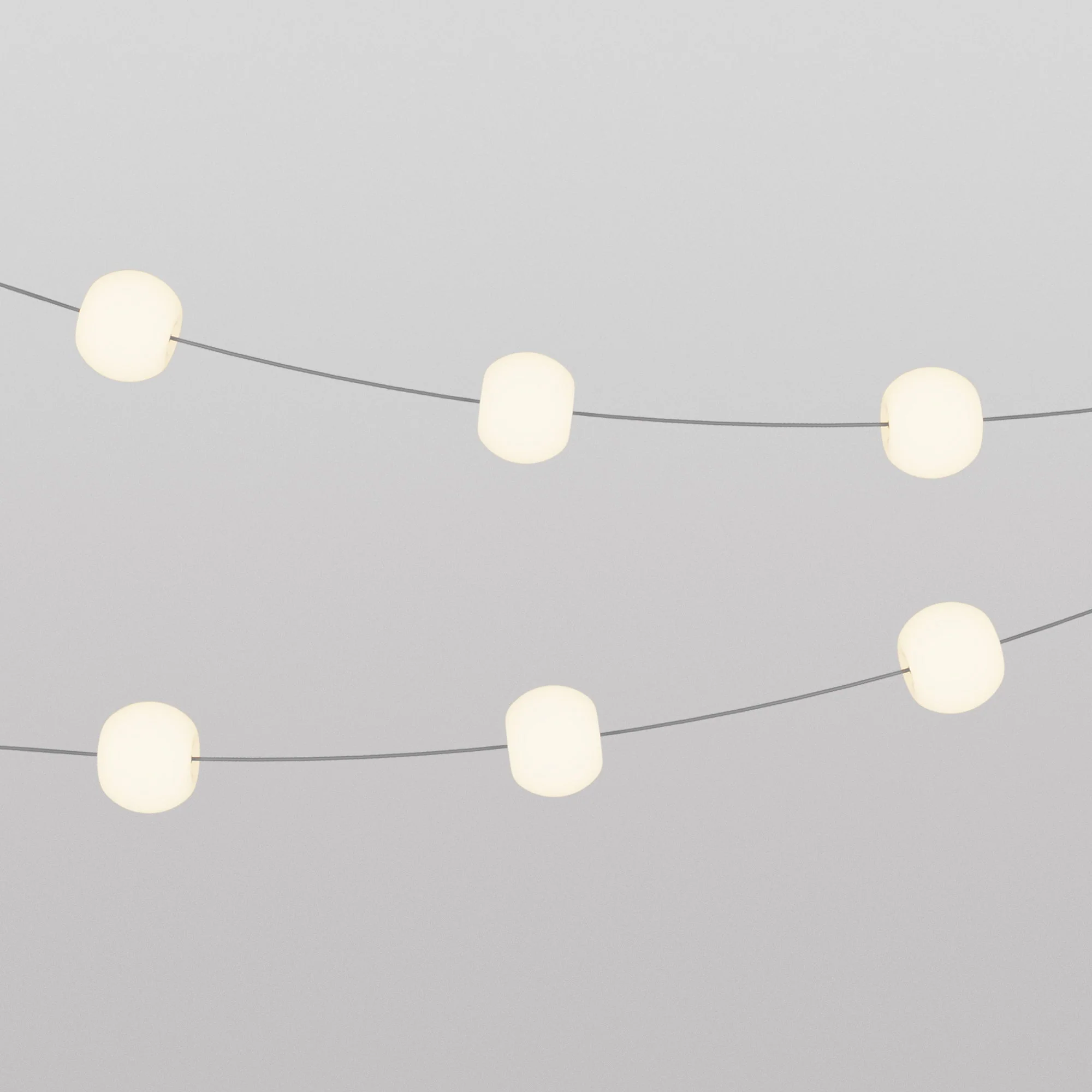 Outdoor 6-Light String Light for wet locations Gray, power supply with US plug - Marina6 Cherry