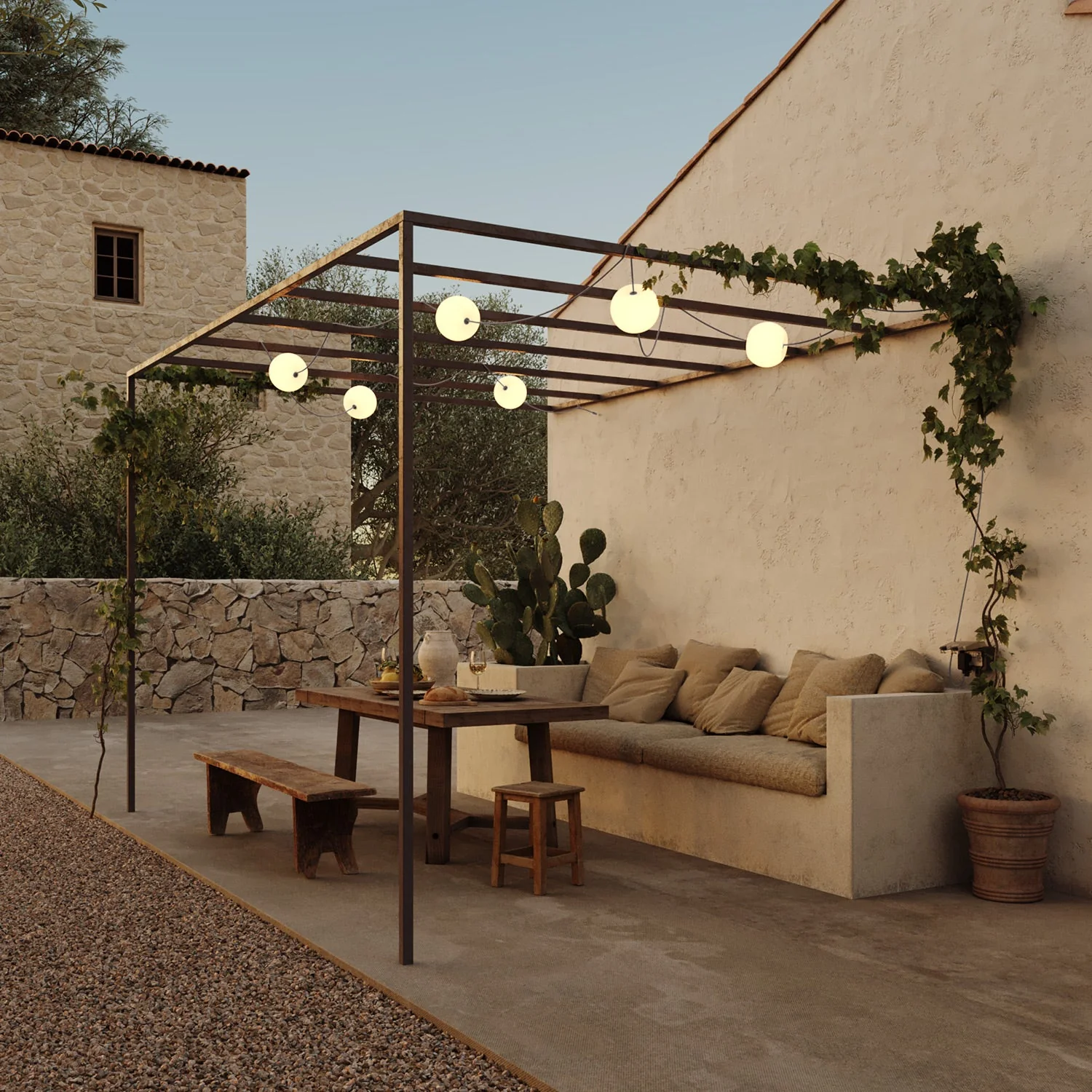 Outdoor 6-Light String Light for wet locations Gray, power supply with US plug - Marina6 Cherry - Image 10