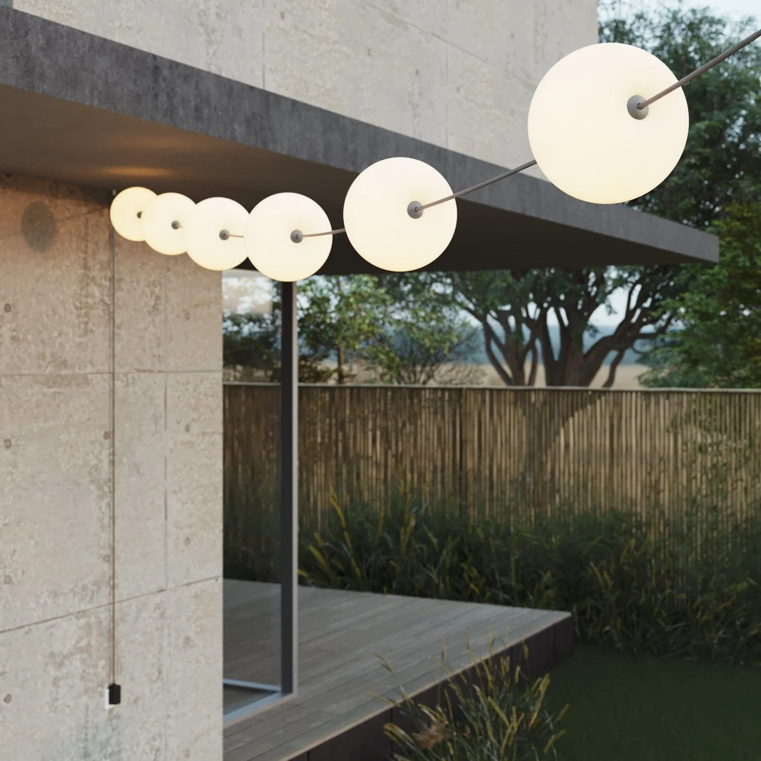 Outdoor 6-Light String Light for wet locations Gray, power supply with US plug - Marina6 Cherry - Image 3