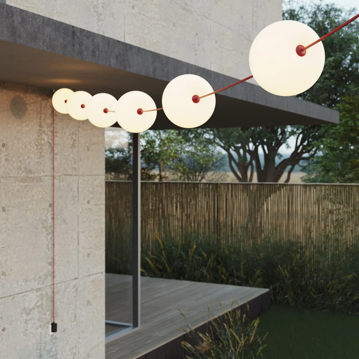 Outdoor 6-Light String Light for wet locations Starfish Red, Power supply with US plug - Marina6 Cherry - Image 3