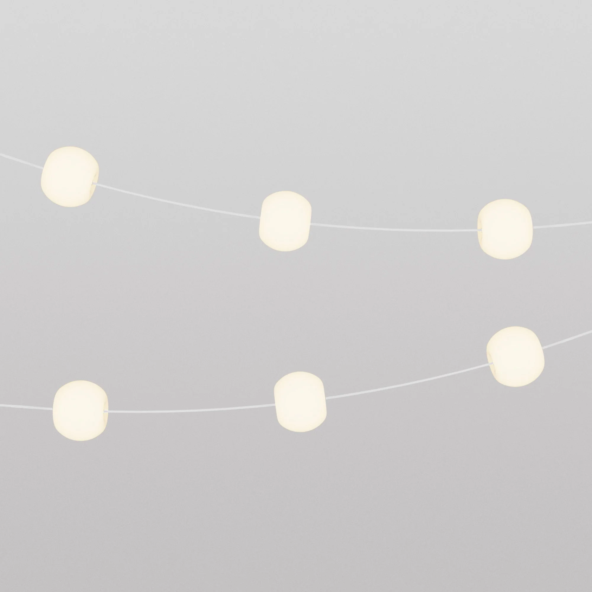 Outdoor IP67 String Light with 6 Light Points Sand White with UK Plug - Marina6 Cherry