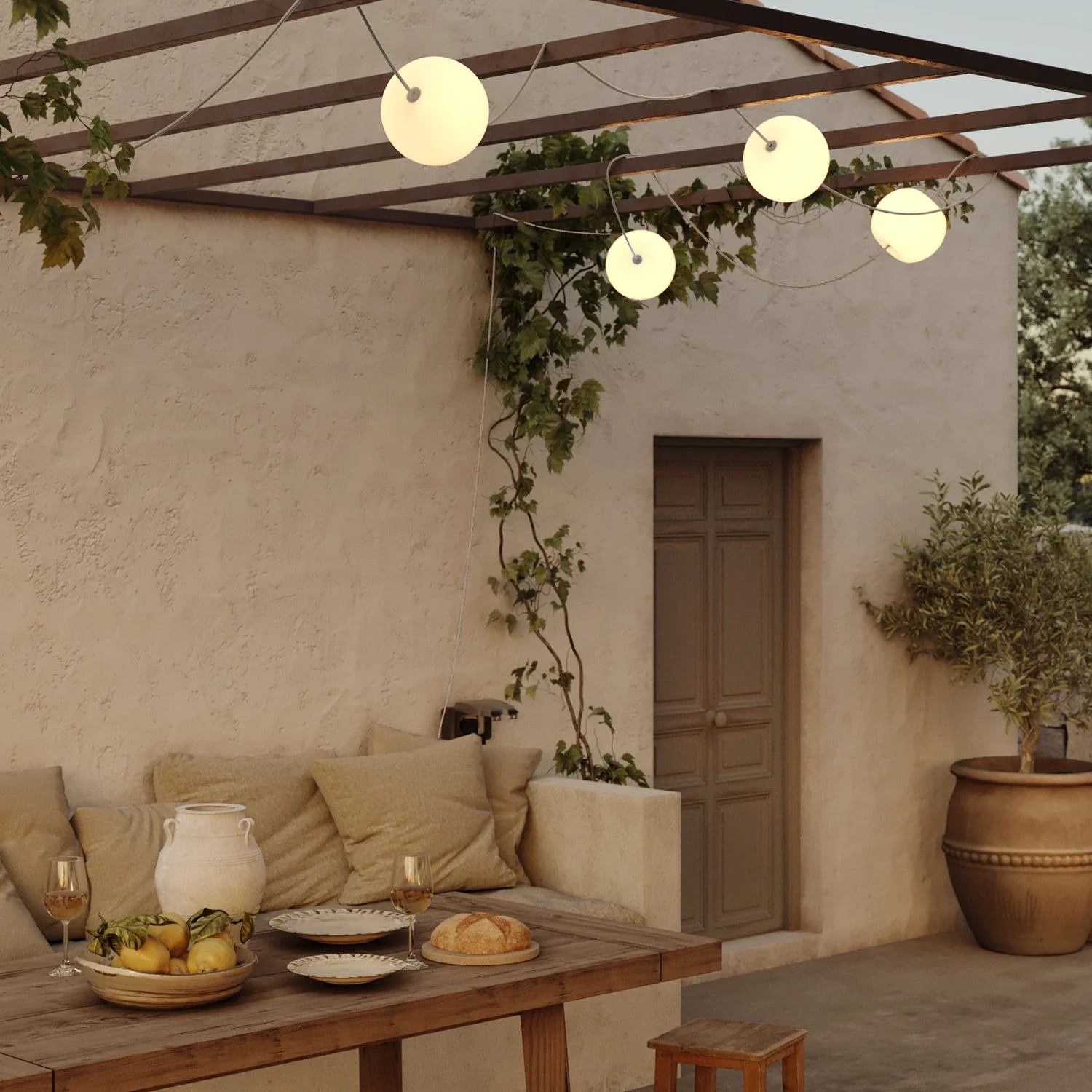 Outdoor IP67 String Light with 6 Light Points Sand White with UK Plug - Marina6 Cherry - Image 12