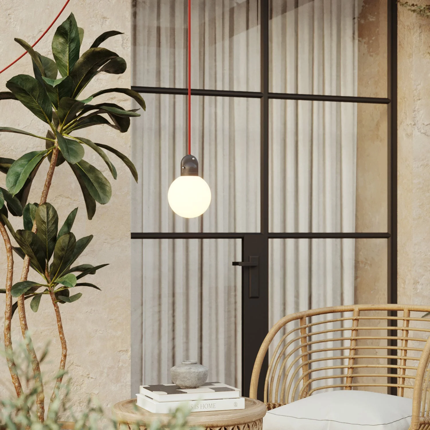 Modulair outdoor lamp IP65 with UK plug, Unbreak-a-Ball unbreakable lampshade and SM09 cable - Image 2