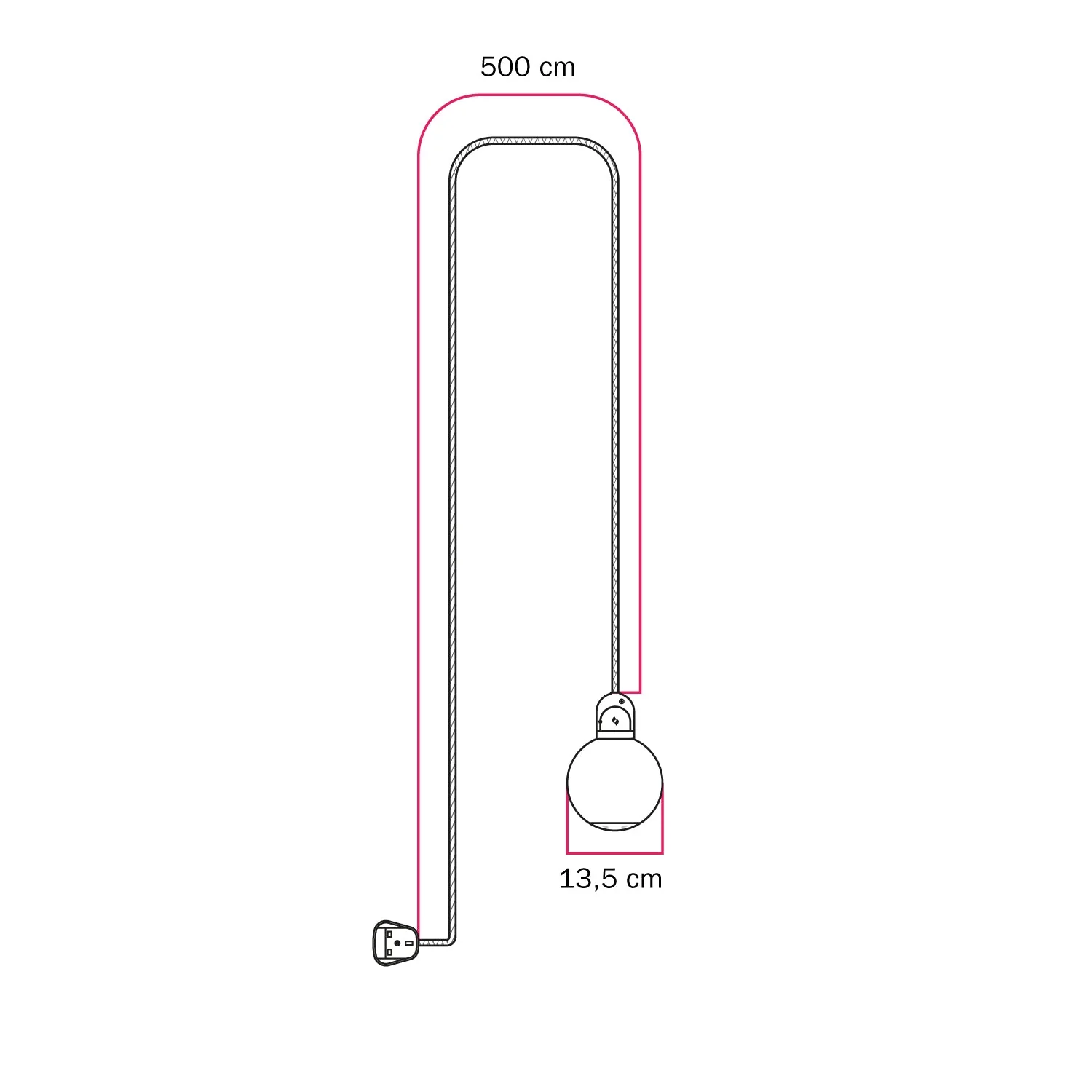 Modulair outdoor lamp IP65 with UK plug, Unbreak-a-Ball unbreakable lampshade and SM09 cable - Image 5