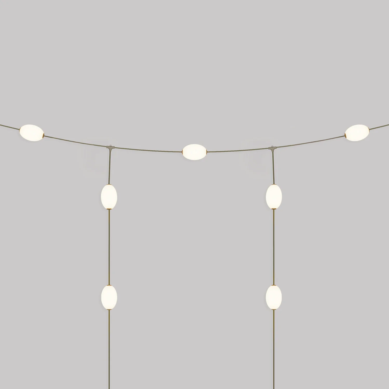 Outdoor Net String Light 7-Light for wet locations Olive Green, power supply with US plug - Marina GRID