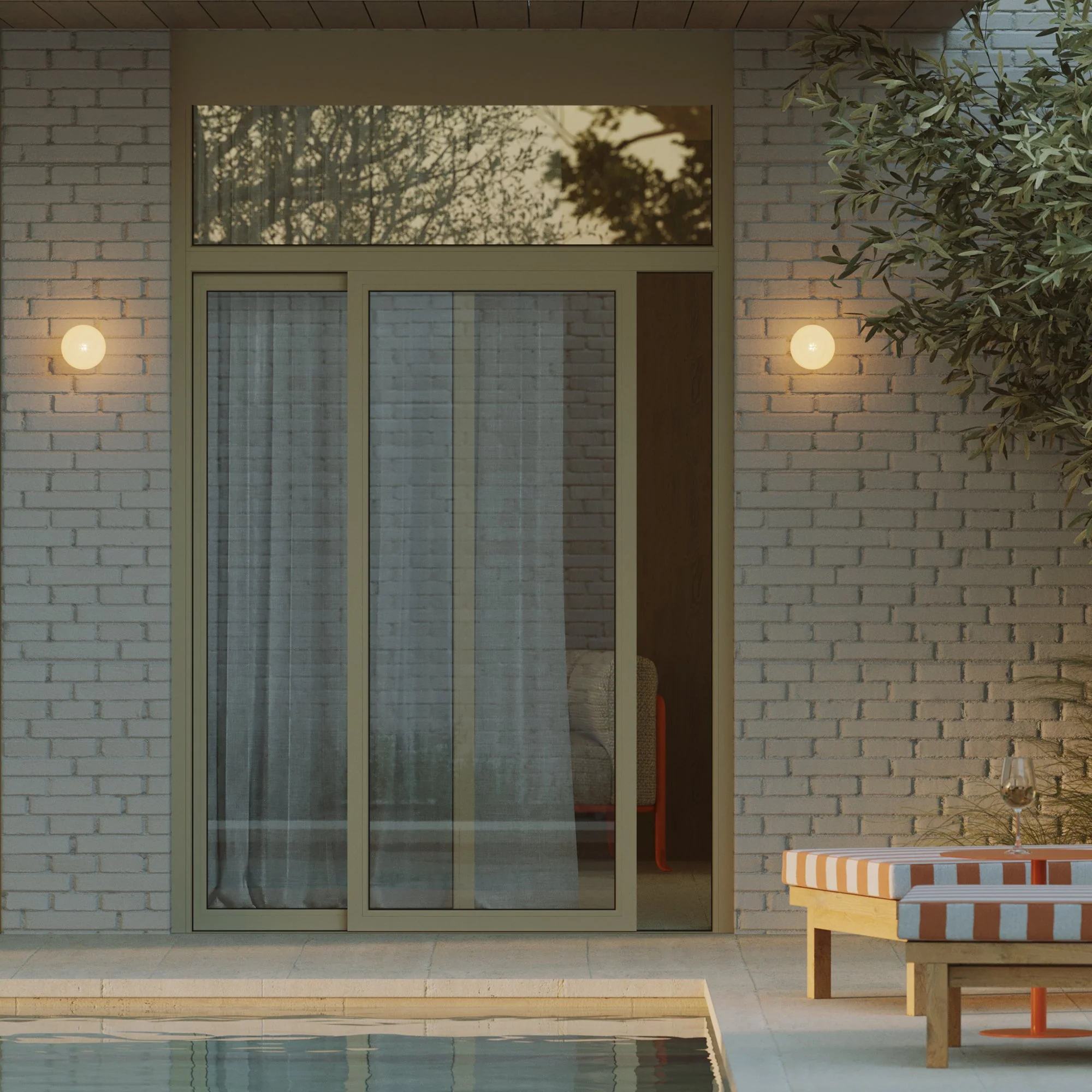 Outdoor IP44 White wall light with Unbreak-a-Ball unbreakable globe Lampshade - IO - Image 3
