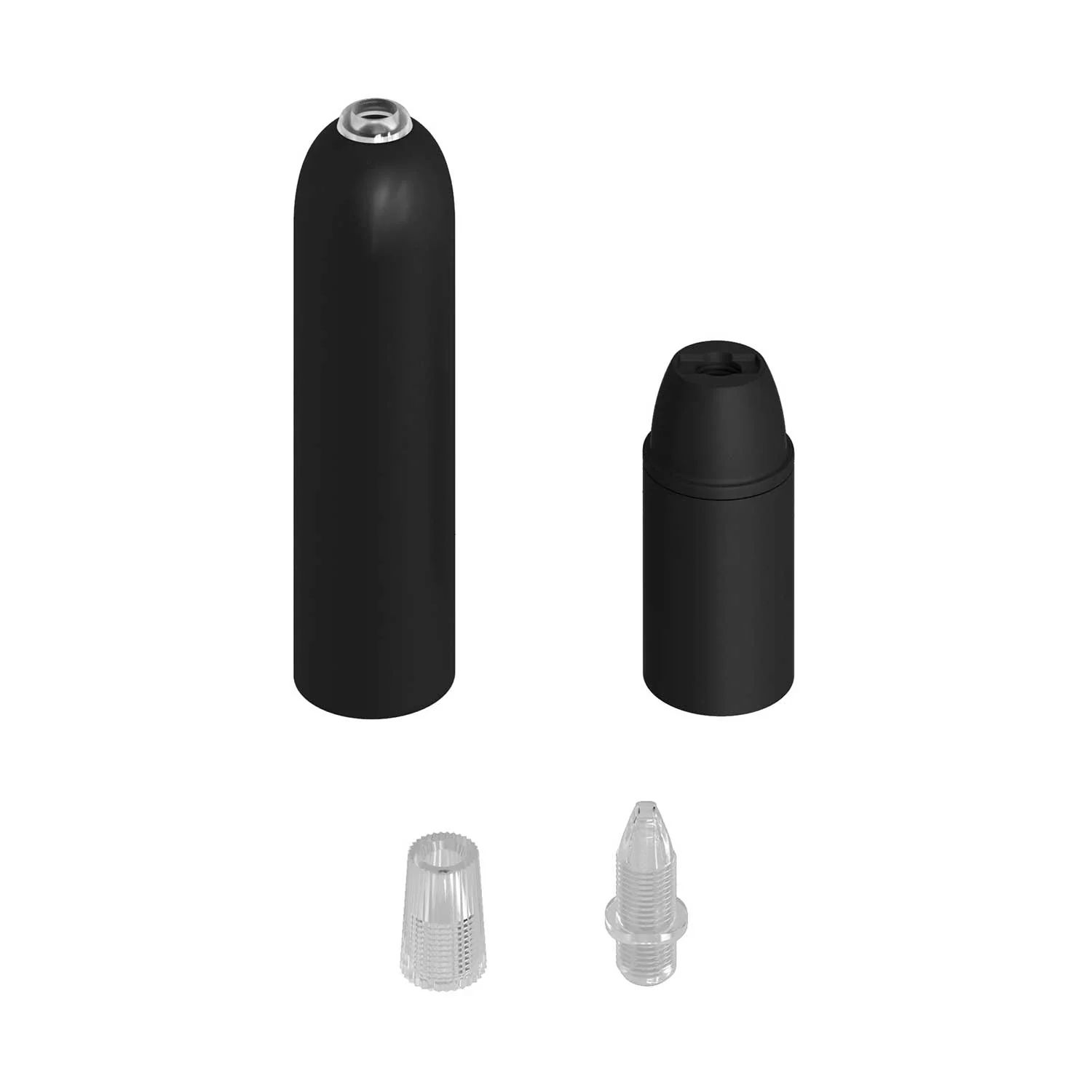 P-Light, E14 metal lamp holder kit with concealed cable clamp - Black - Image 2