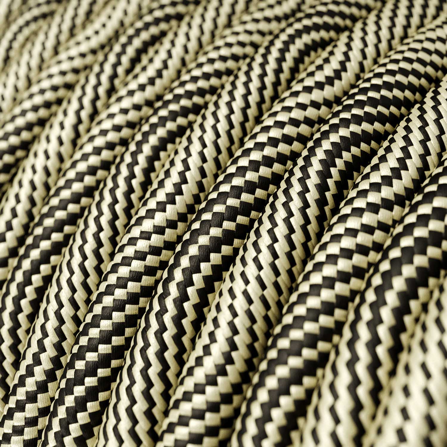 Pendant lamp complete with fabric cable and knurled aluminium lamp holder - Brass - Image 3