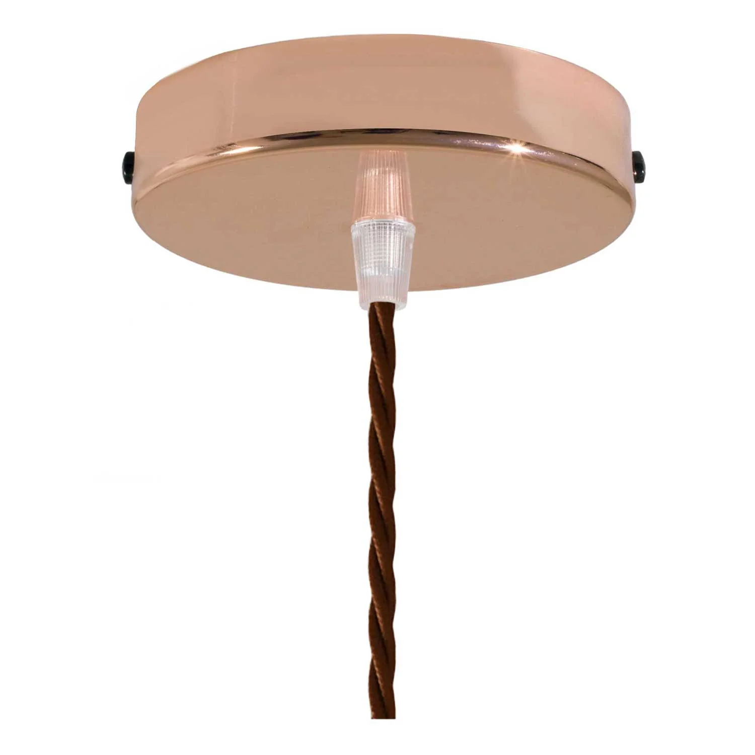 Pendant lamp complete with fabric cable, Drop cage lampshade and metal finishes – Copper - Image 2