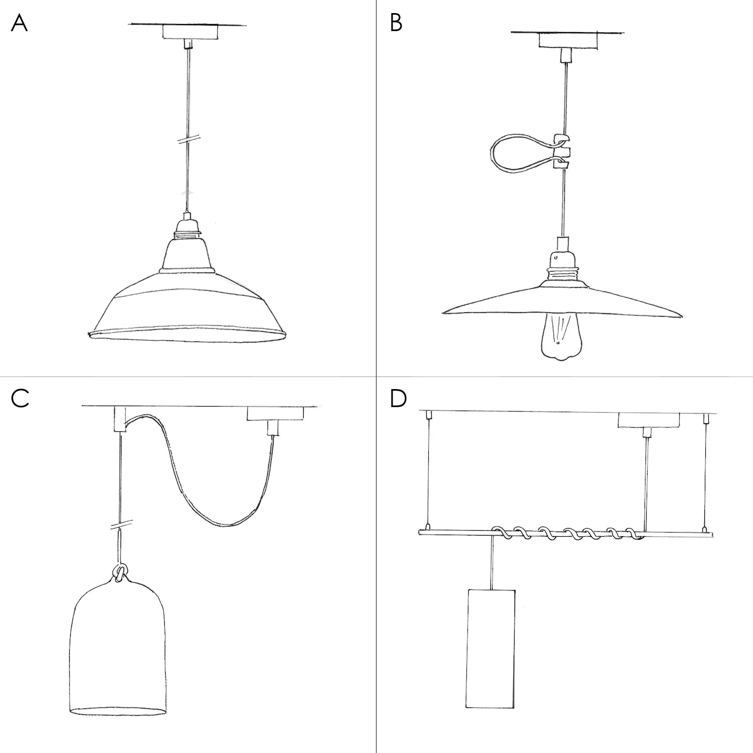 Pendant lamp complete with textile cable, Tub-E14 lampshade and satin bronze metal finishes - Image 4