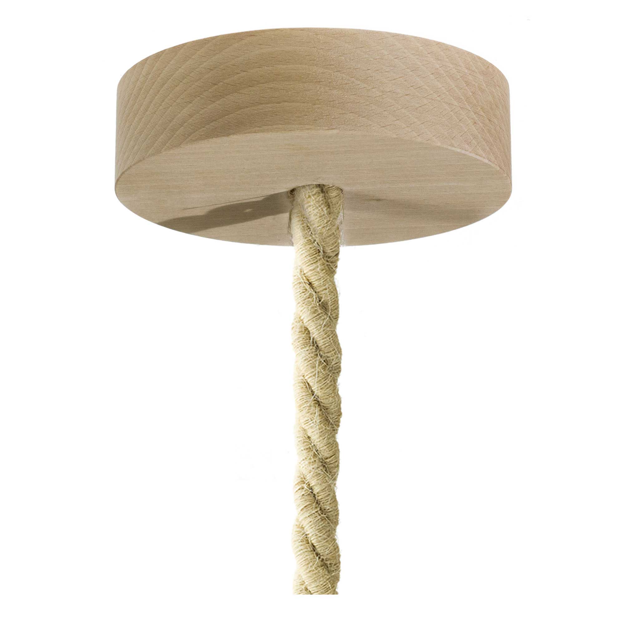 Pendant lamp complete with XL nautical cord and Large Bark lamp holder - Bark - Image 2