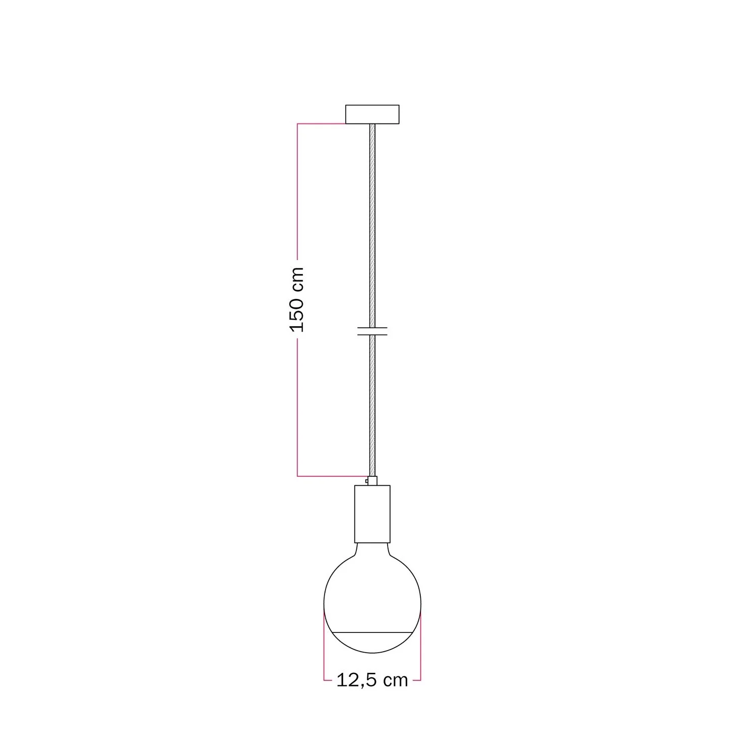 Filotto Metallico pendant lamp with Lucia Light bulb - Orange - Image 4