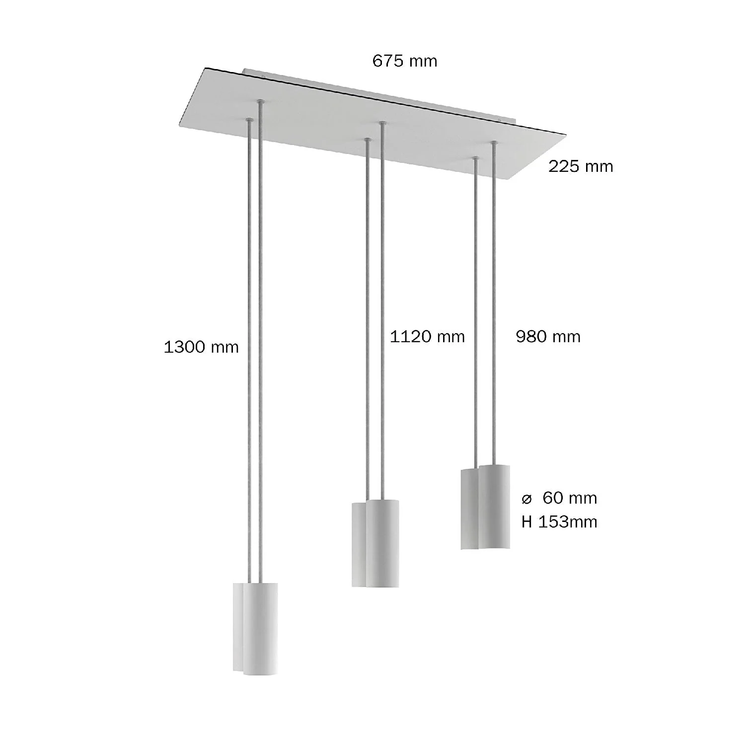 Six-drop pendant lamp with XXL Rose-One rectangular 675 mm with metal Tub-E14 lampshade - Satin copper - Image 6