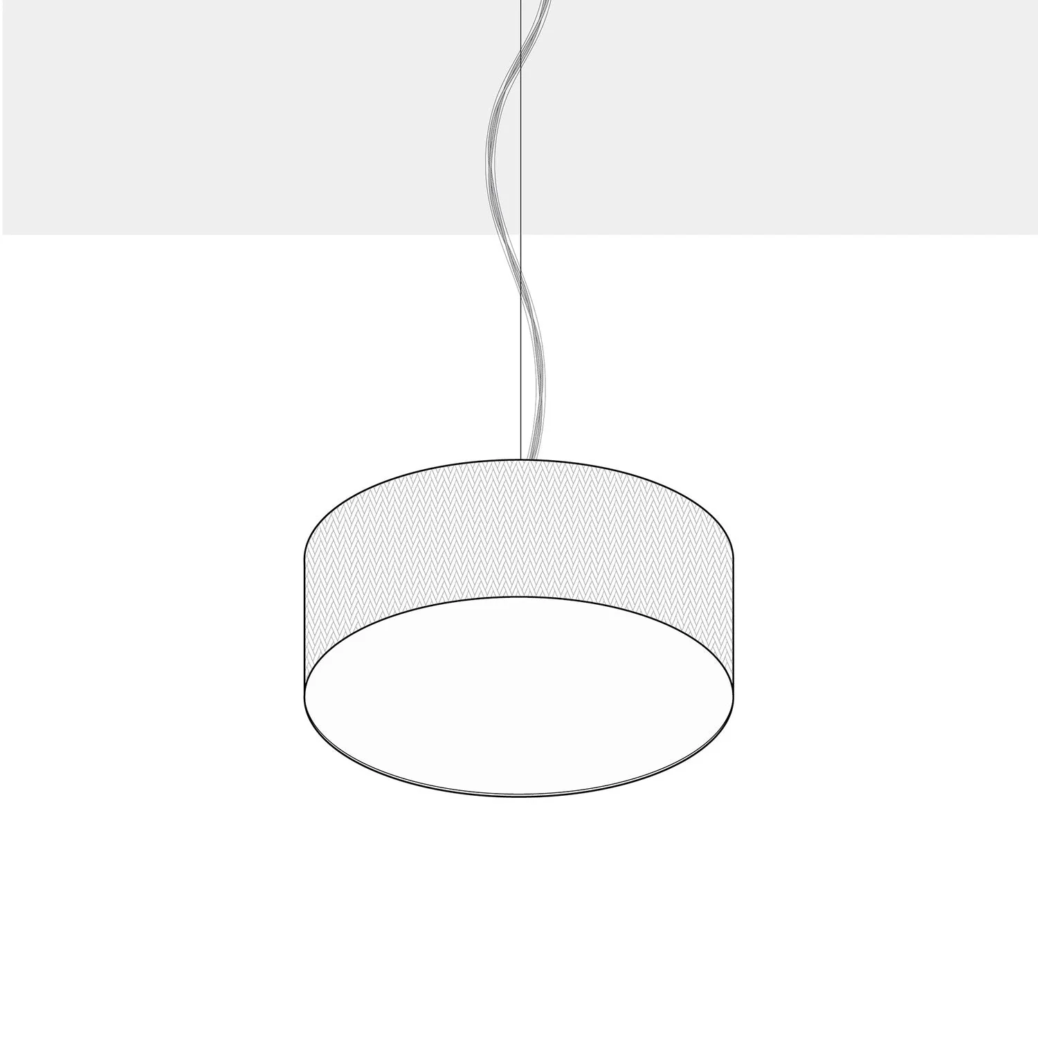 Pendant lamp with Cilindro Small fabric lampshade - Made in Italy - Anthracite Teletta - Image 10