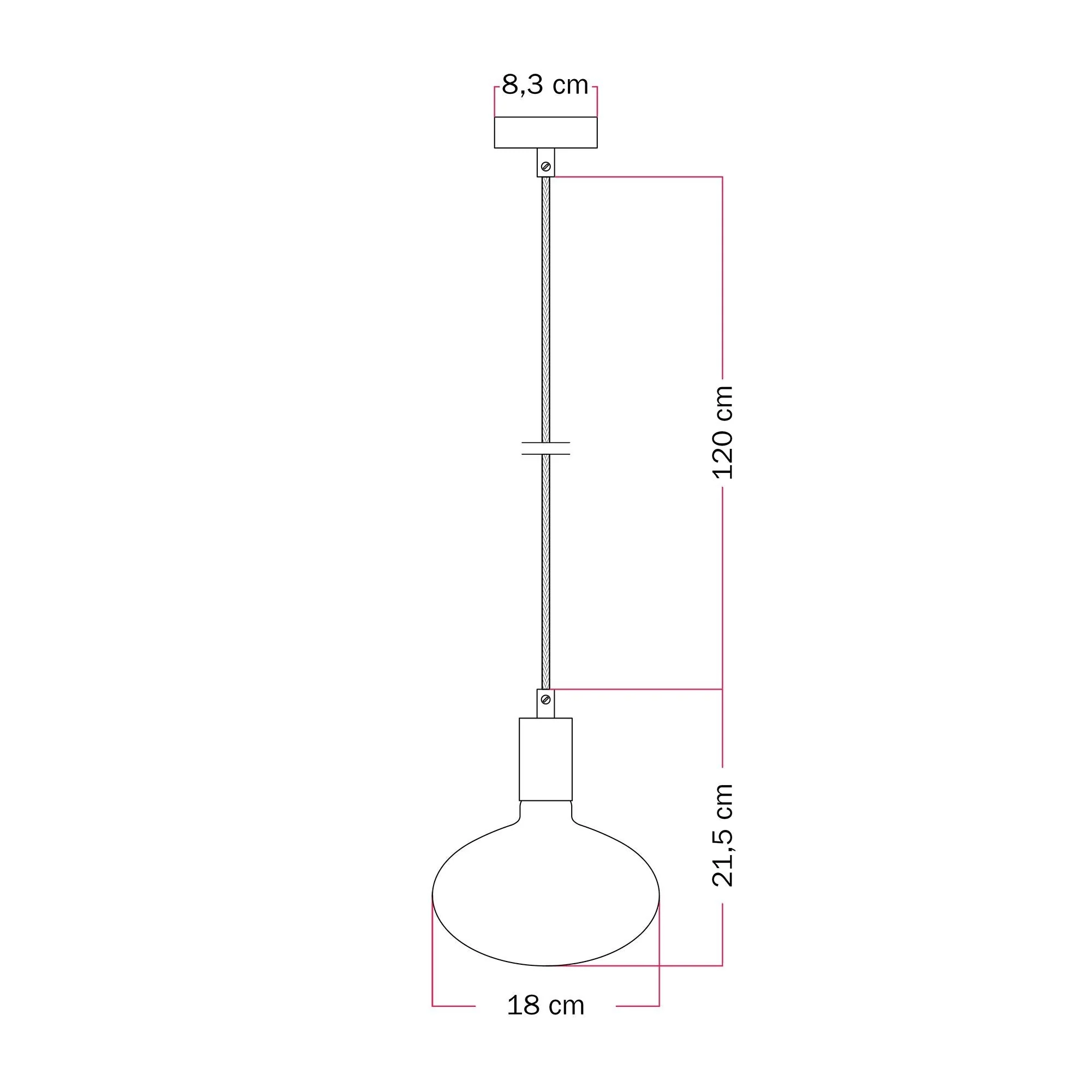 Pendant lamp with LED Ellipse porcelain effect light bulb - Matte White - Image 5