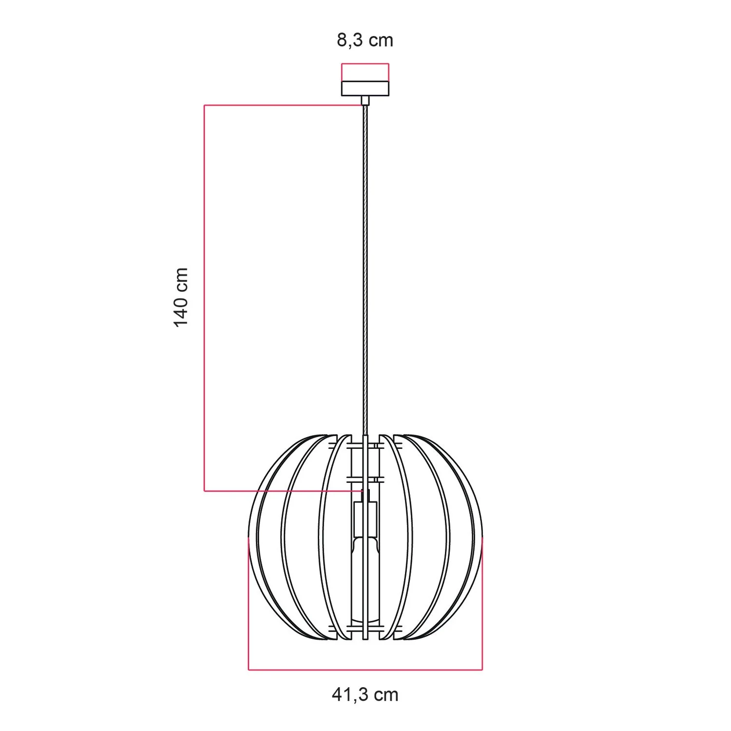 Pendant lamp with LAMPSHHADE elliptical lampshade in sound-absorbing material – Rose melange - Image 7