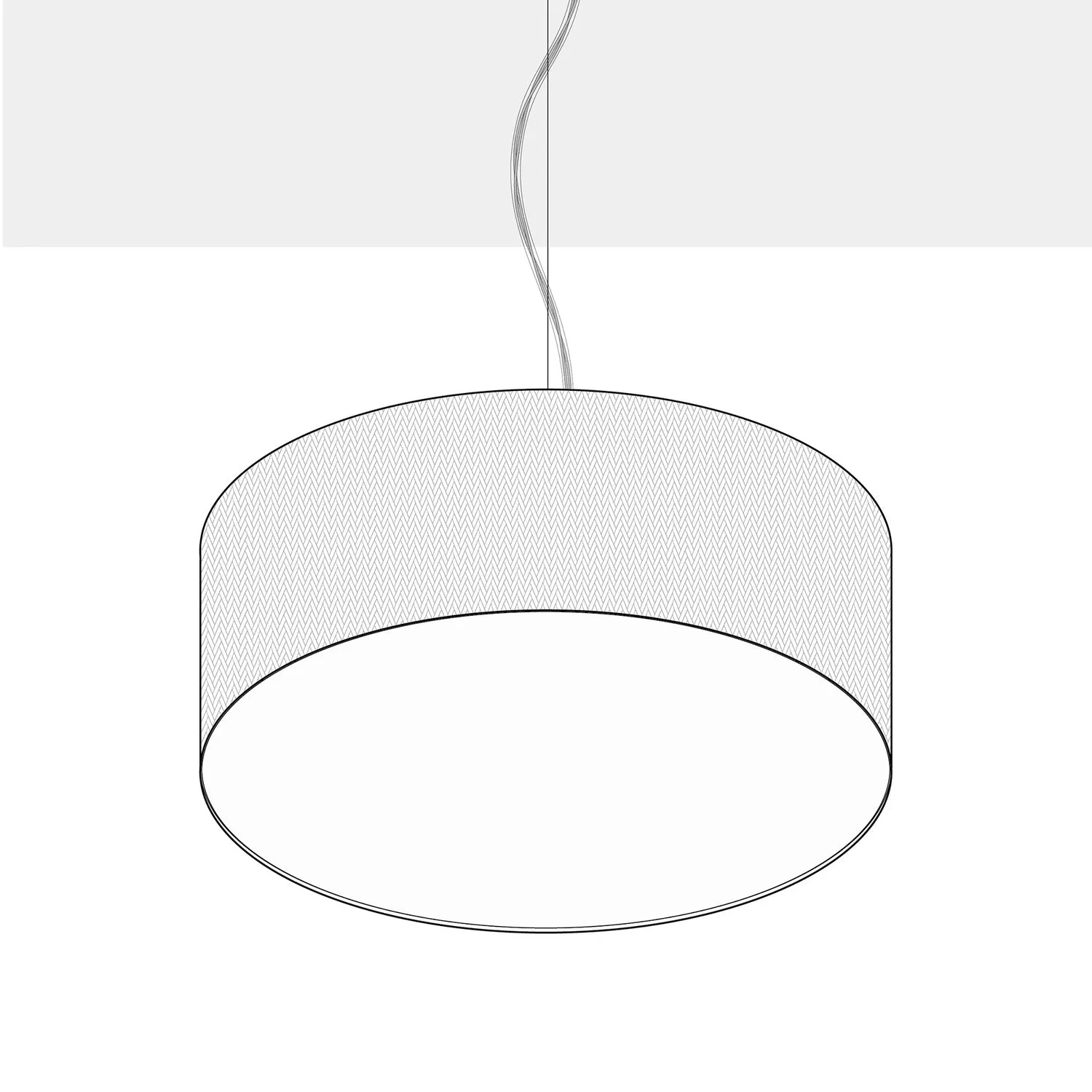 Pendant lamp with Large Cylinder Fabric Lampshade - Made in Italy - Brown Wool - Image 10