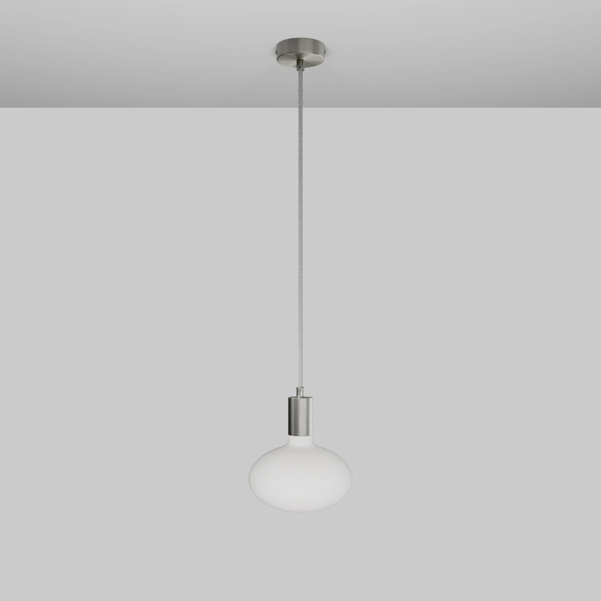 Pendant lamp with LED Ellipse porcelain effect light bulb - Satin titanium - Image 3