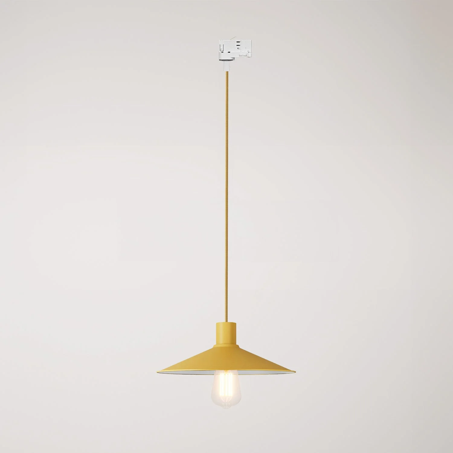 Pendant lamp with Swing Pastel lampshade for track systems – Mustard