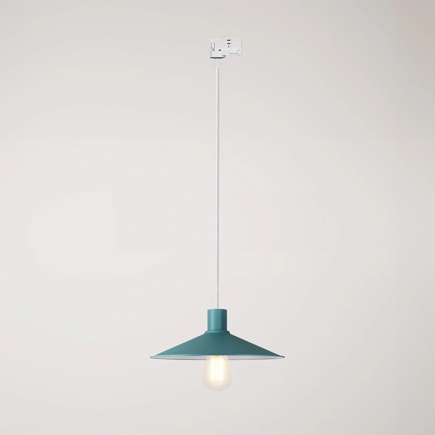 Pendant lamp with Swing Pastel lampshade for track systems - Petrol