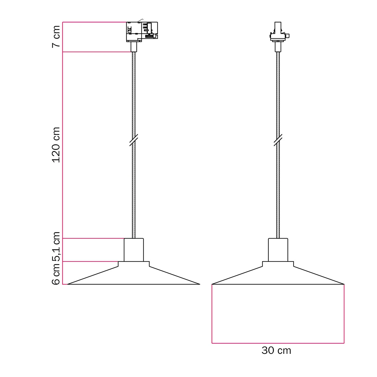 Pendant lamp with Swing Pastel lampshade for track systems - Petrol - Image 6