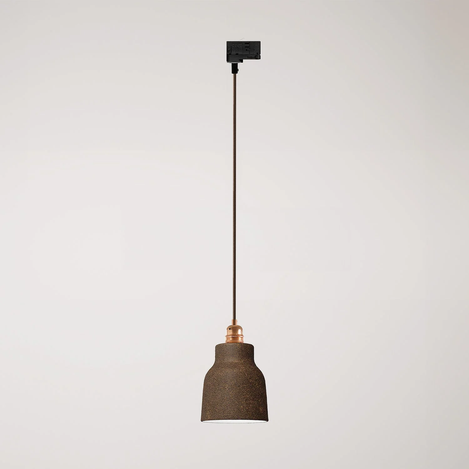 Pendant lamp with Vaso lampshade and track adapter - Corten effect