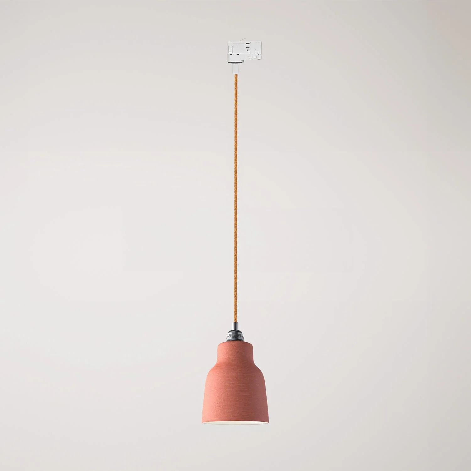Pendant lamp with Vaso lampshade and track adapter - Striated Coral